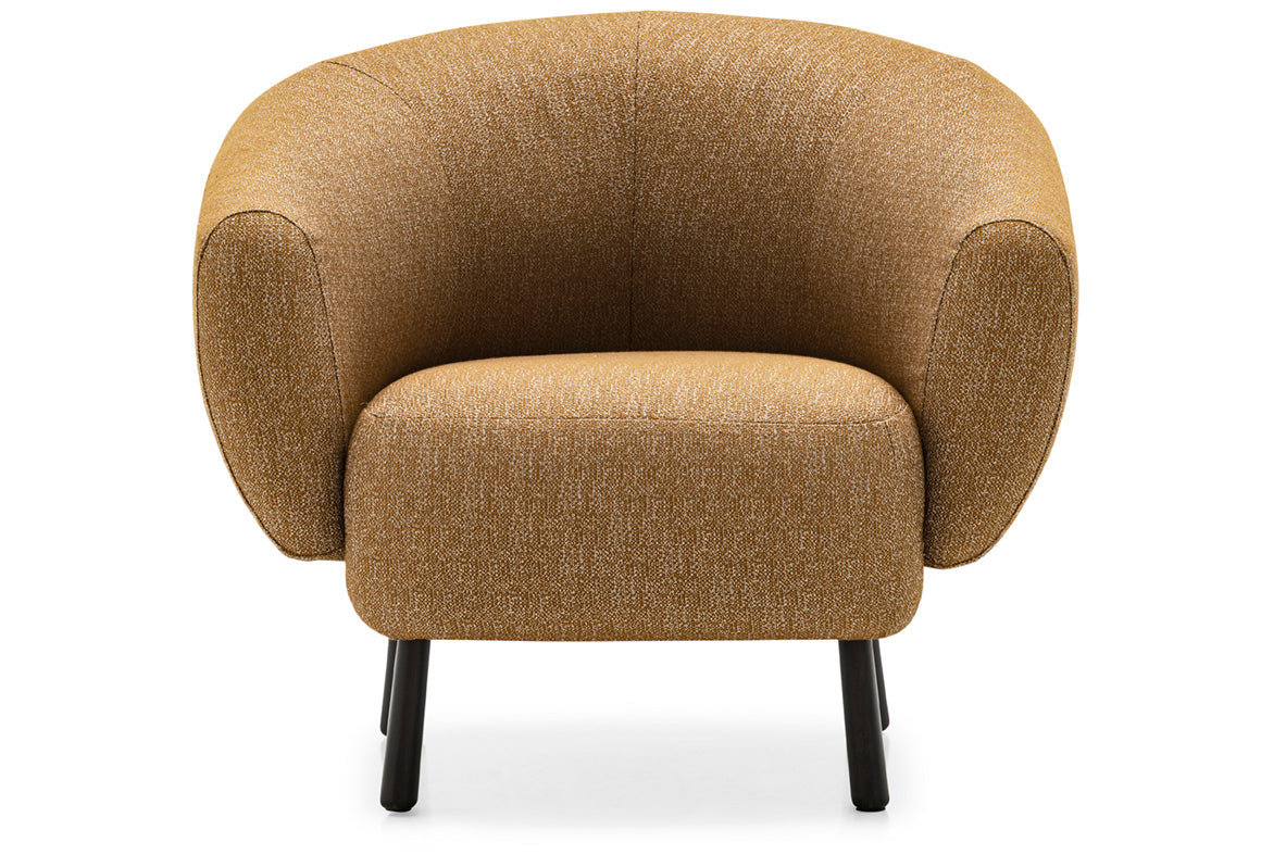 Upholstered RIO Armchair with Black Base
