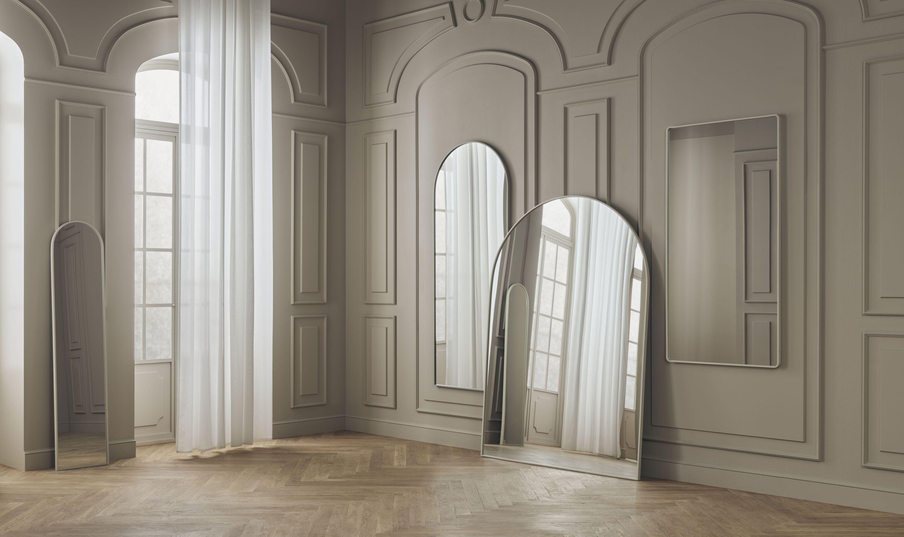 Ripple -Spiegel mit einem schwarzen Rahmen