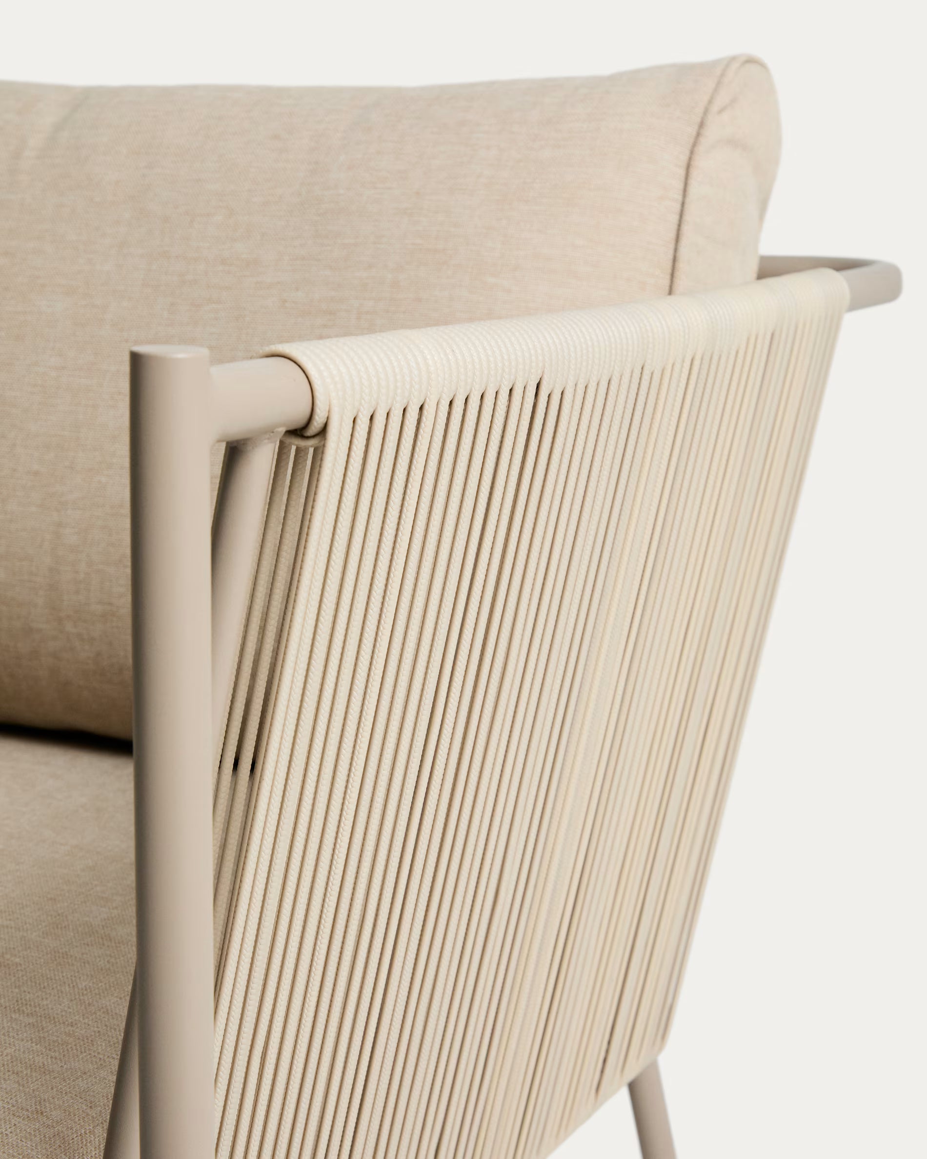 ZIVIA Outdoor Armchair in Taupe Rope with Steel Base