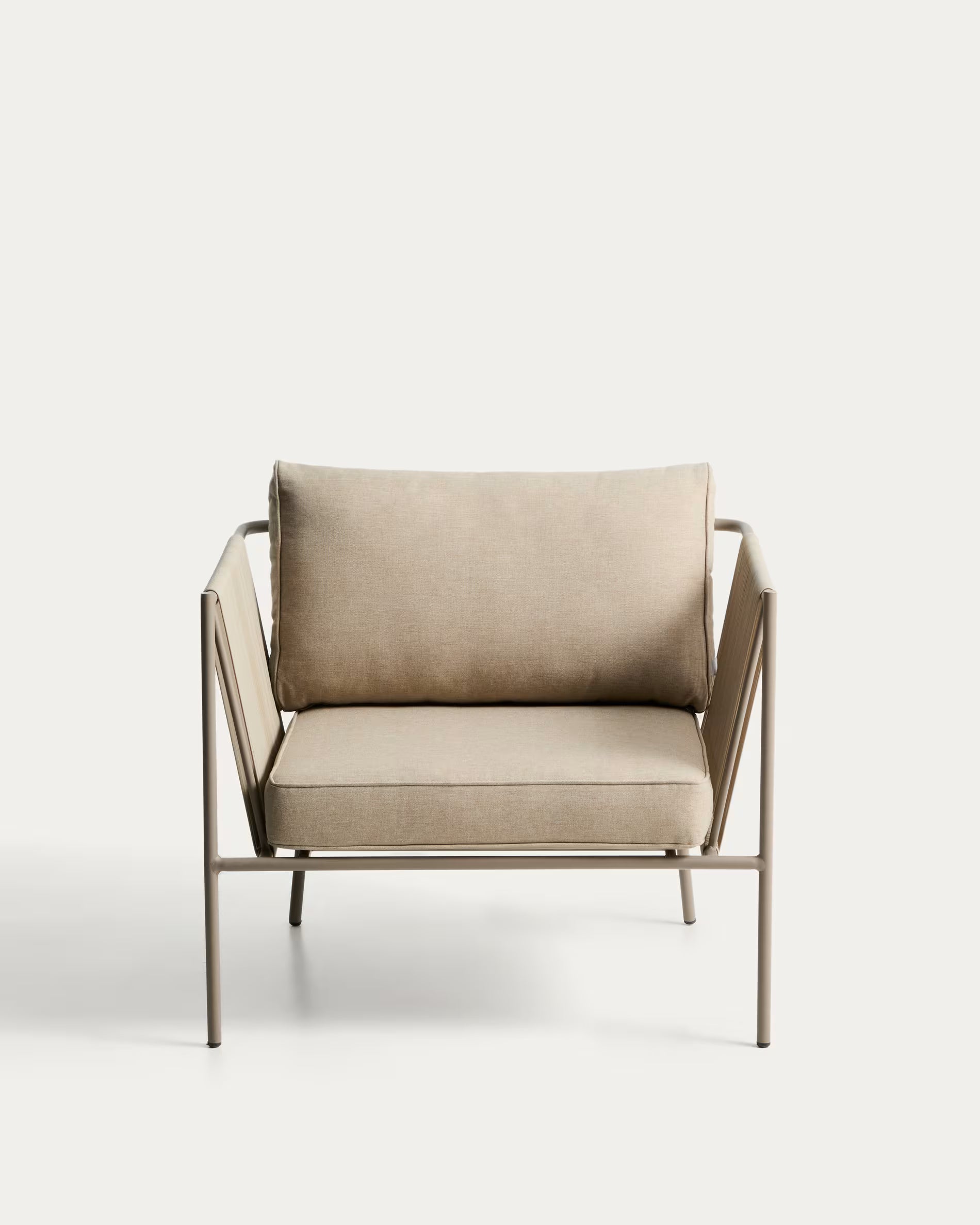 ZIVIA Outdoor Armchair in Taupe Rope with Steel Base