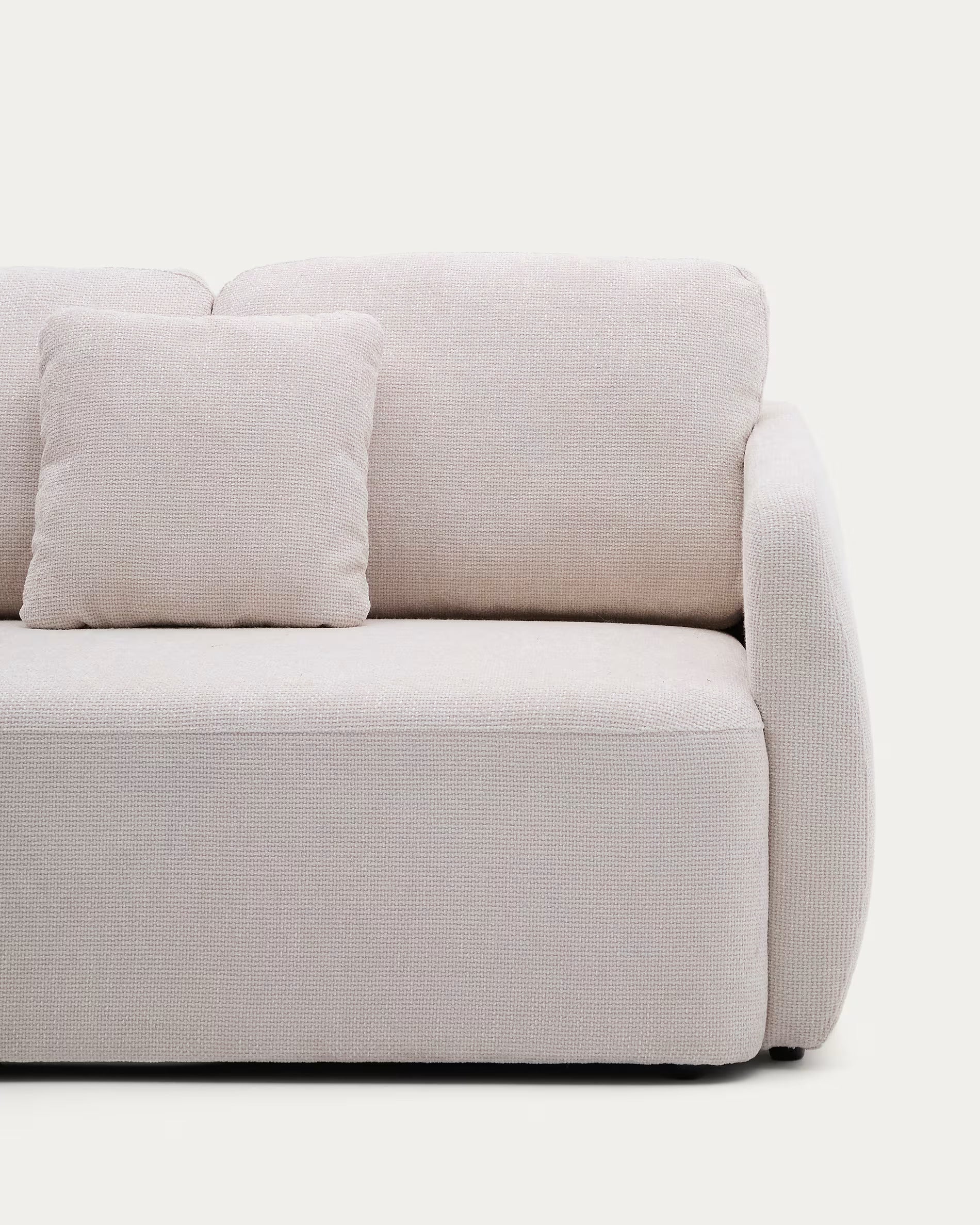 Right-sided corner sofa bed for 3 people LAIRA ecru