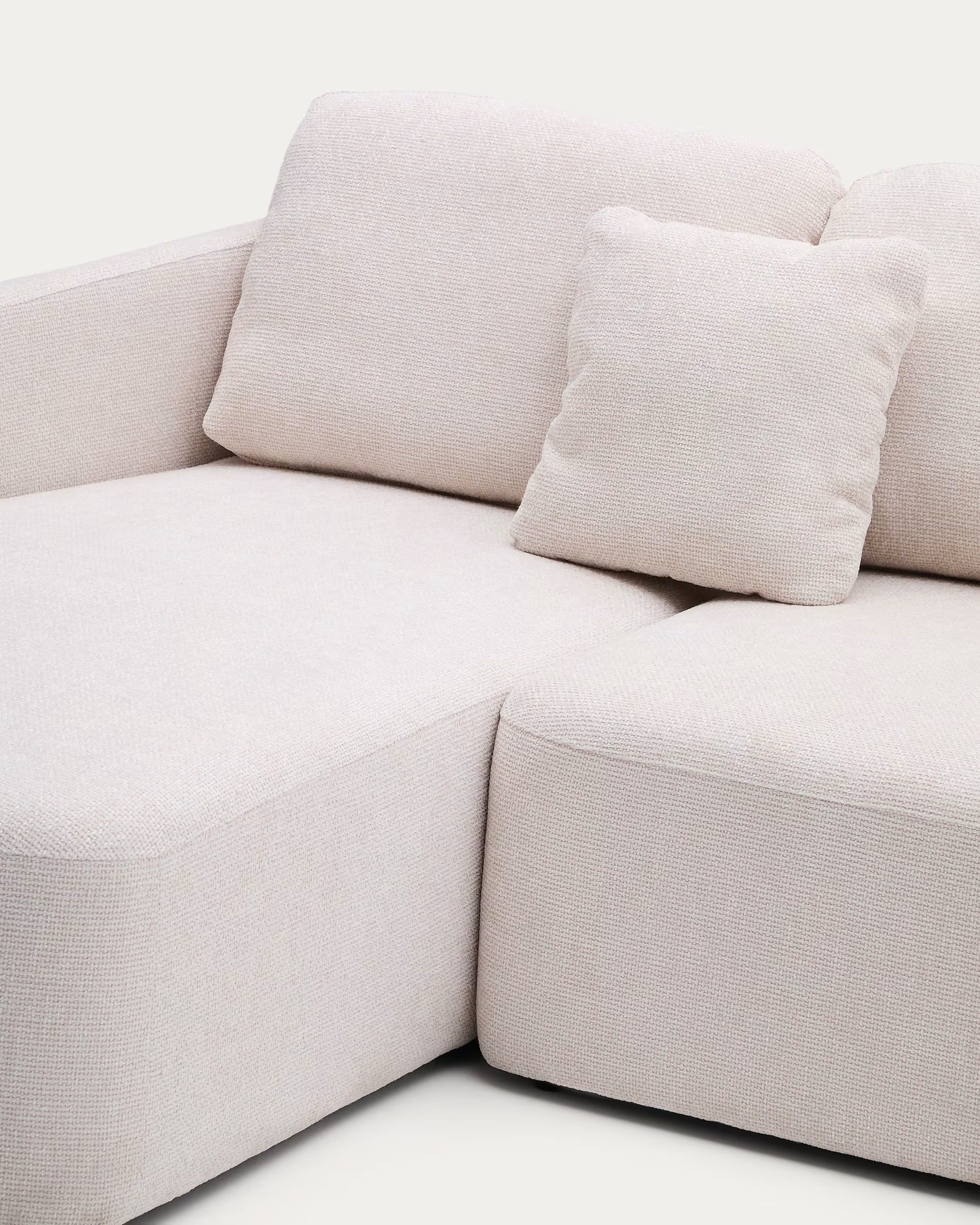 Right-sided corner sofa bed for 3 people LAIRA ecru