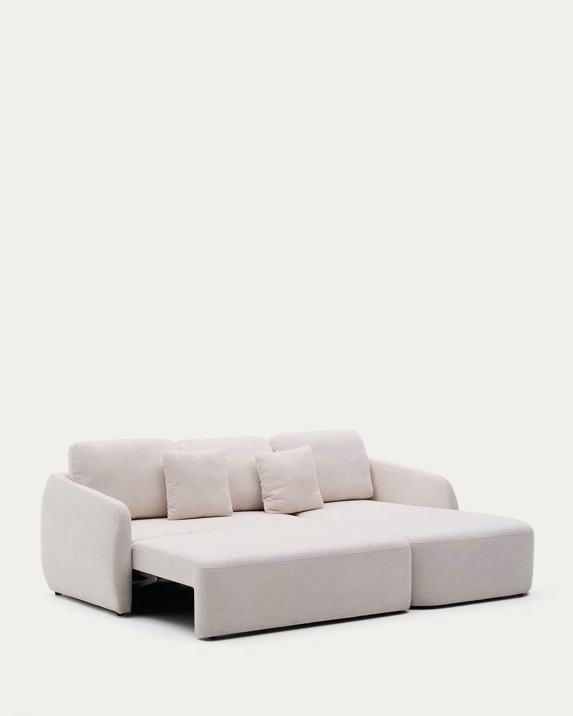 Right-sided corner sofa bed for 3 people LAIRA ecru