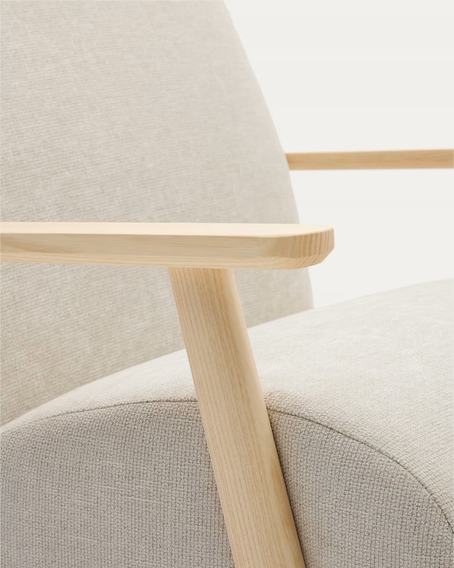 MEGHAN cream armchair with ash base