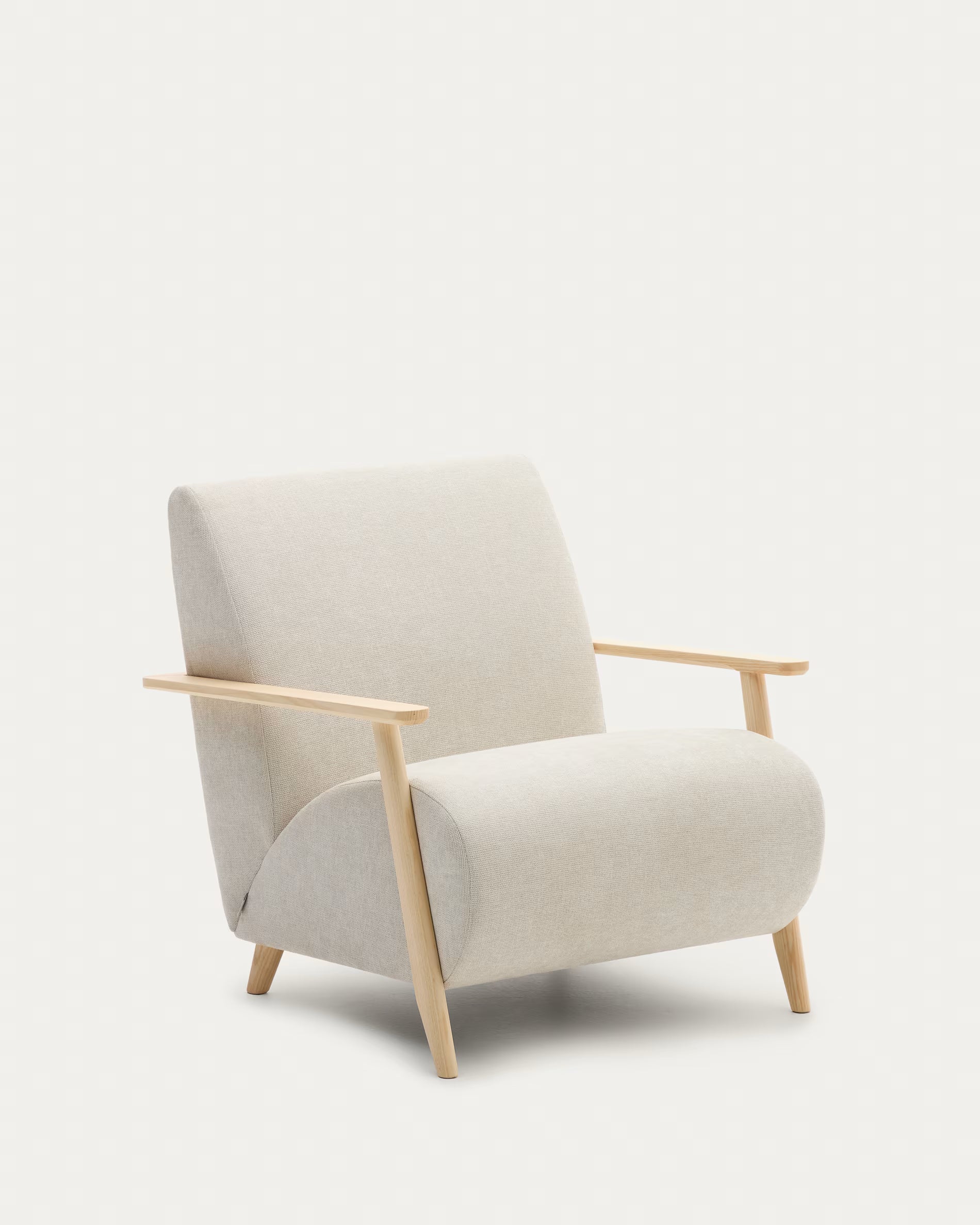 MEGHAN cream armchair with ash base