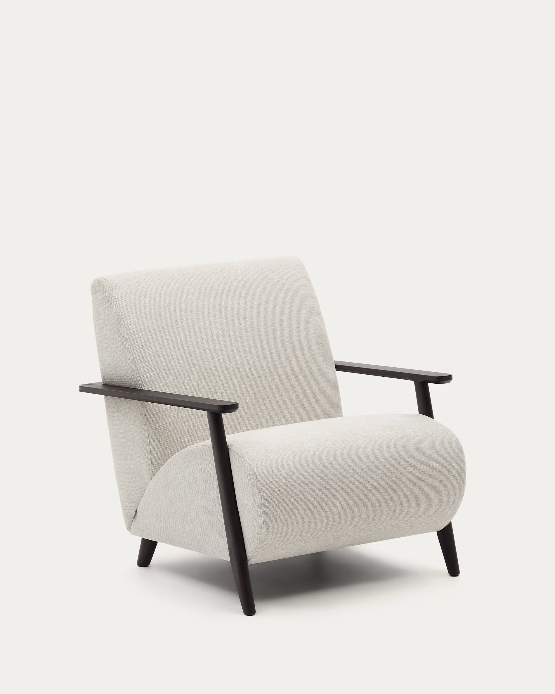 Fauteuil MEGHAN crème met zwarte basis