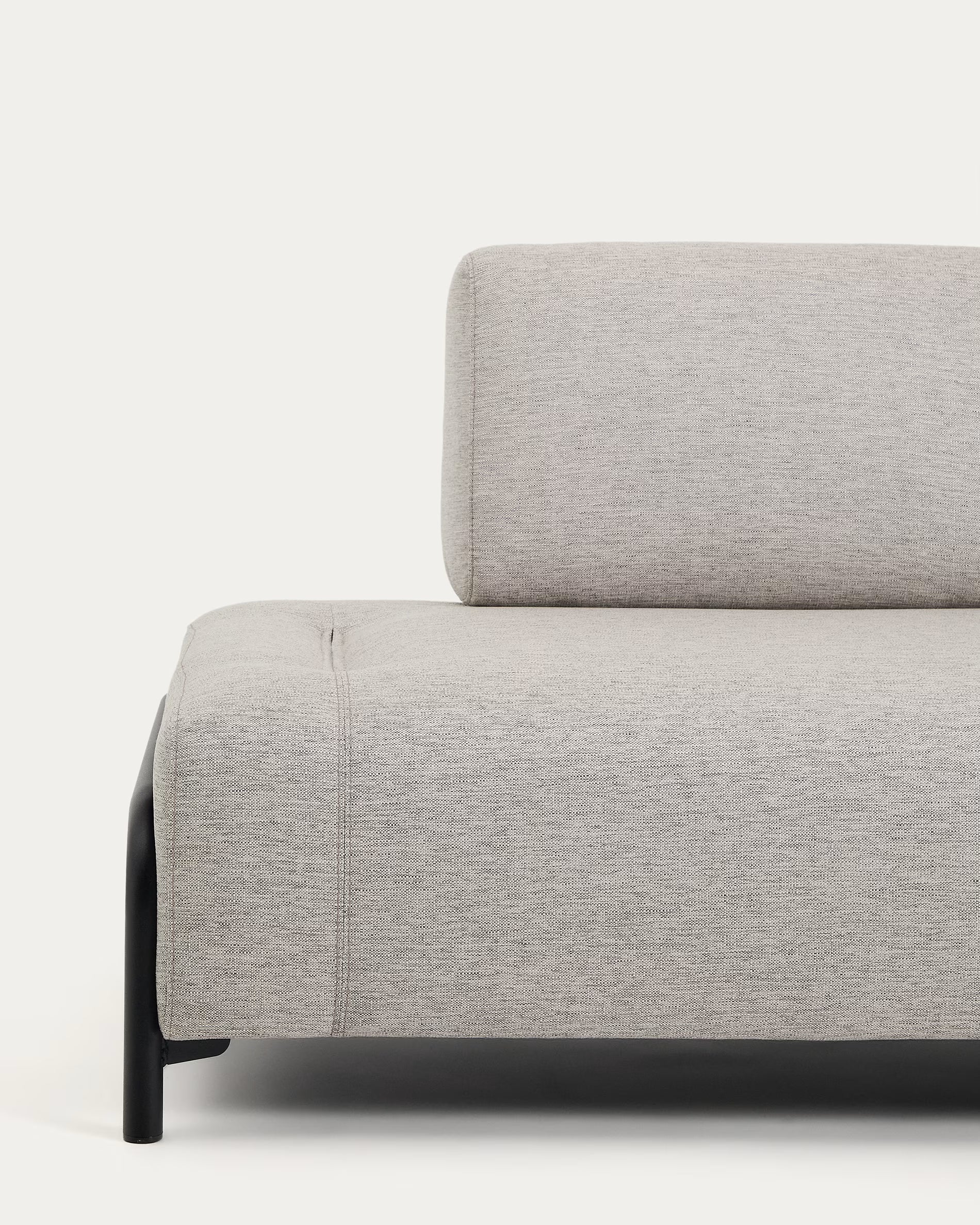 2-seater modular sofa COMPO gray-beige with black base