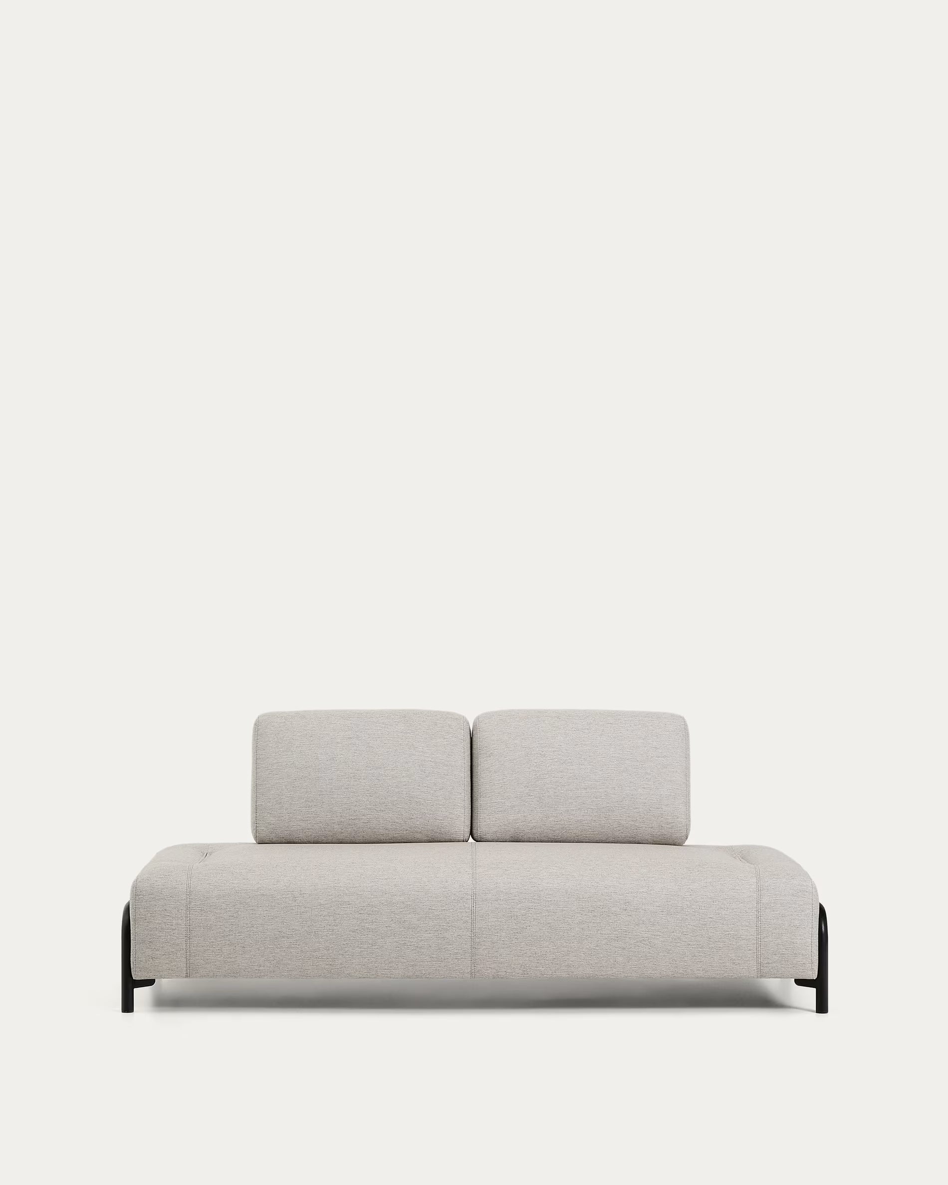 2-seater modular sofa COMPO gray-beige with black base