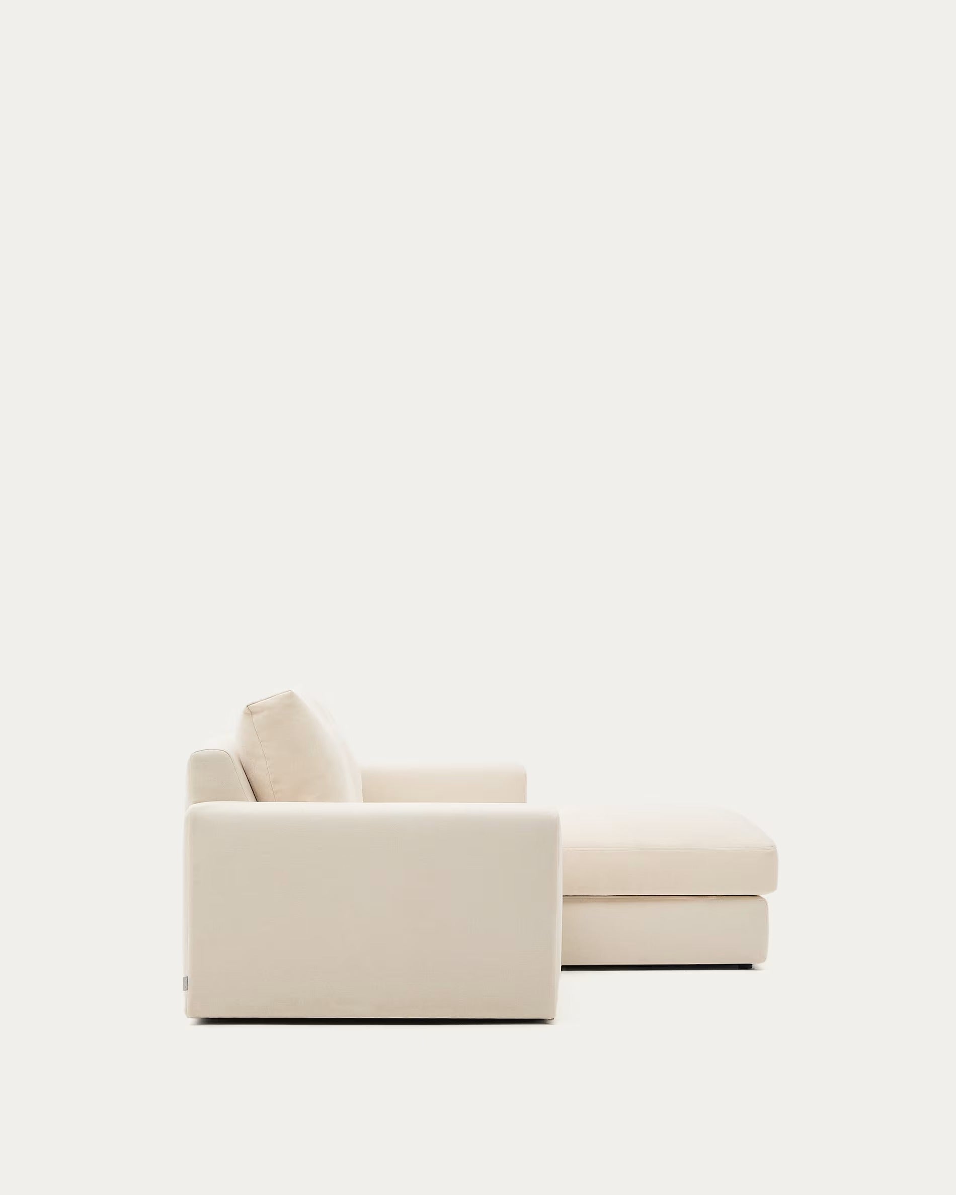 Driepersoons hoekbank rechts ALEA ecru chenille