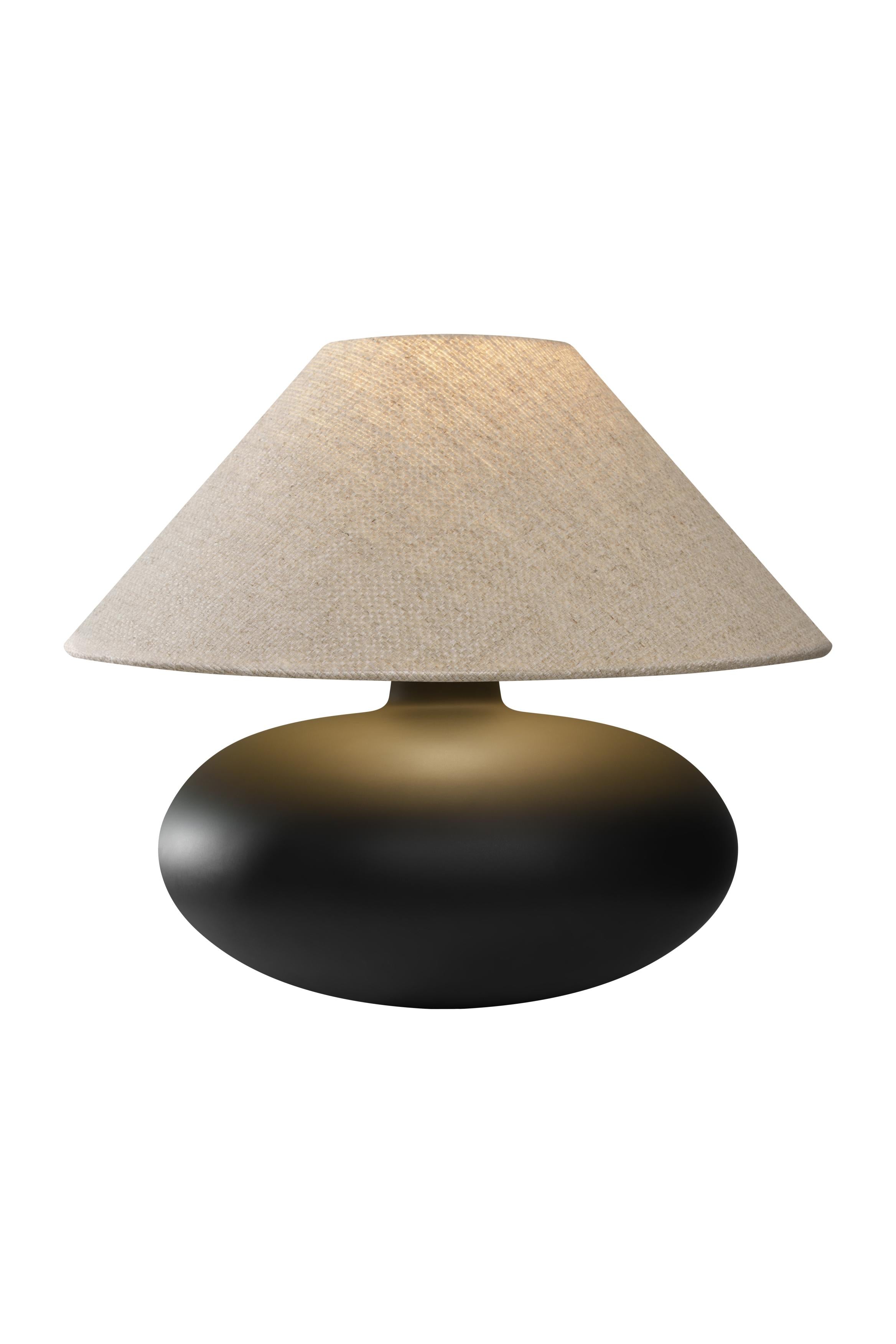 Tischlampe SAWA NATUR hellbeige Stoff mit grober Webart