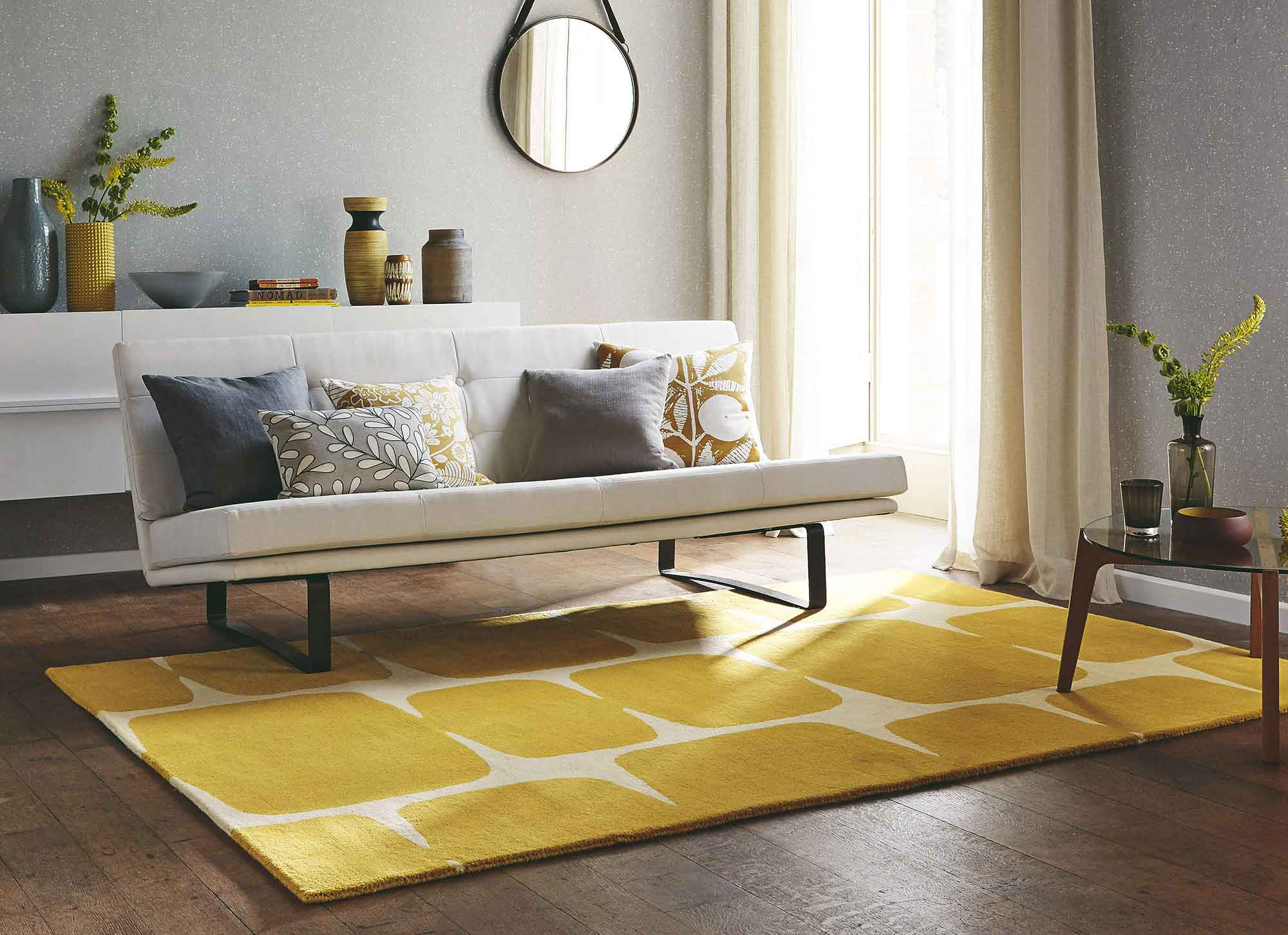 LOHKO HONEY honey-colored rug with beige