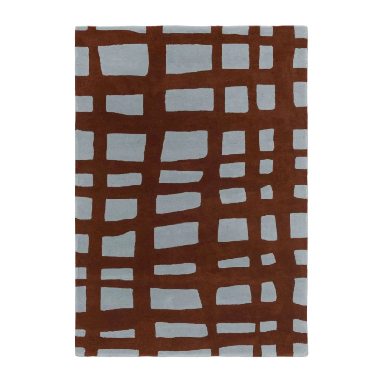 Vloerkleed ARLO BRICK bordeaux met grijs
