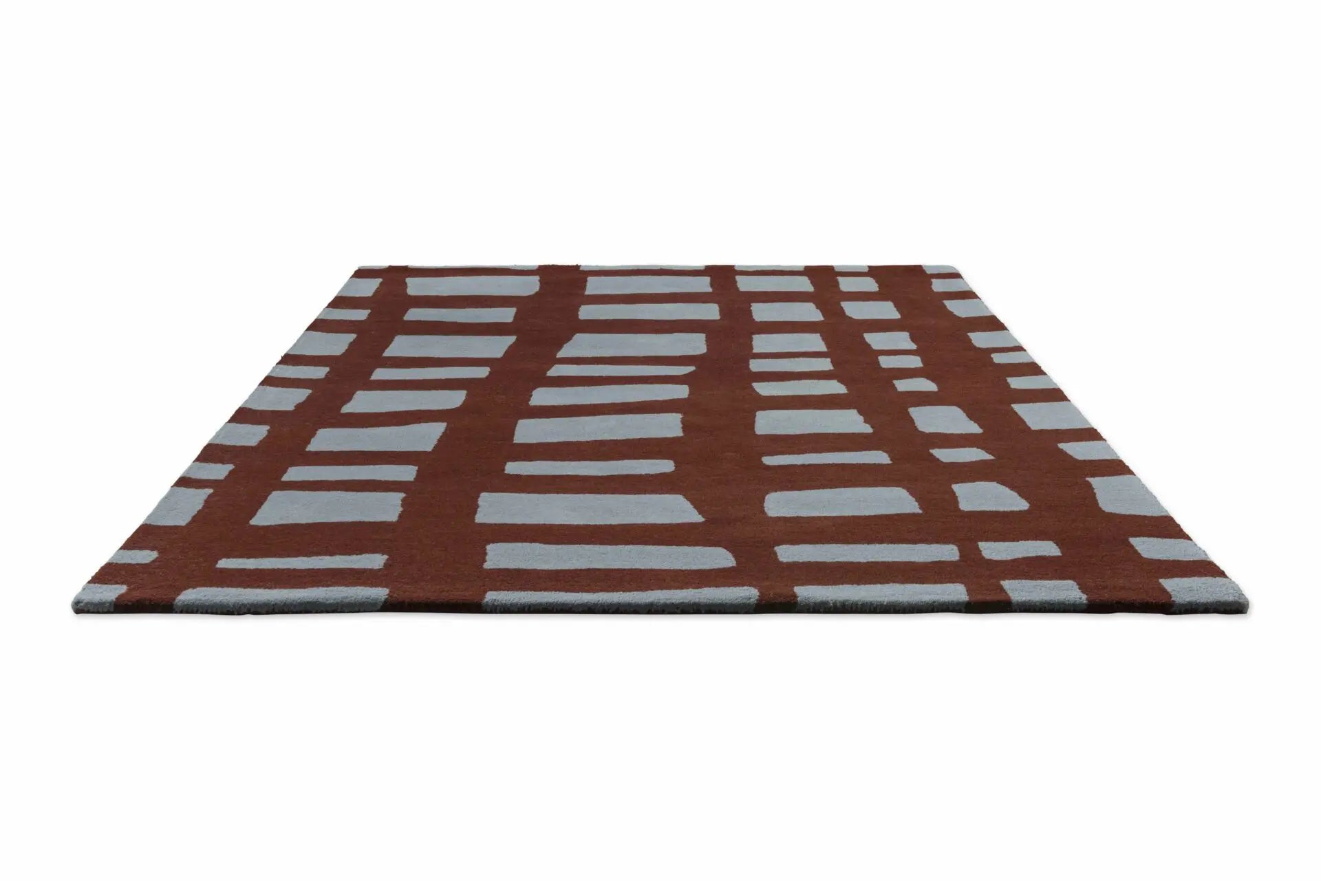 Vloerkleed ARLO BRICK bordeaux met grijs