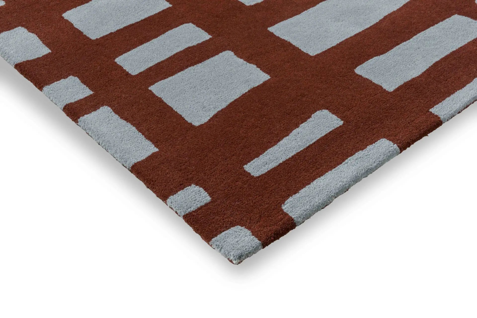 Vloerkleed ARLO BRICK bordeaux met grijs