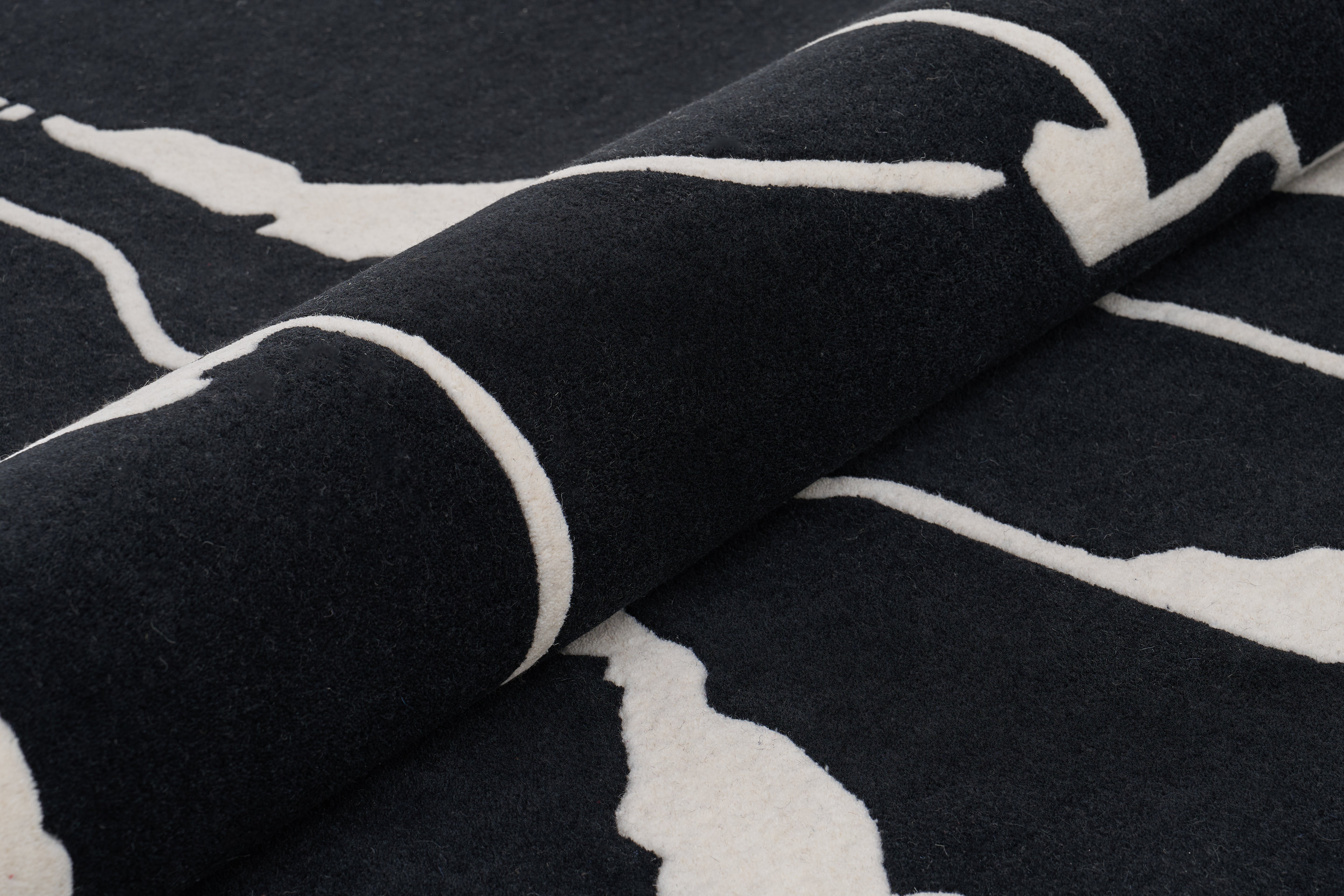 Vloerkleed SHAPES CANYON zwart met beige