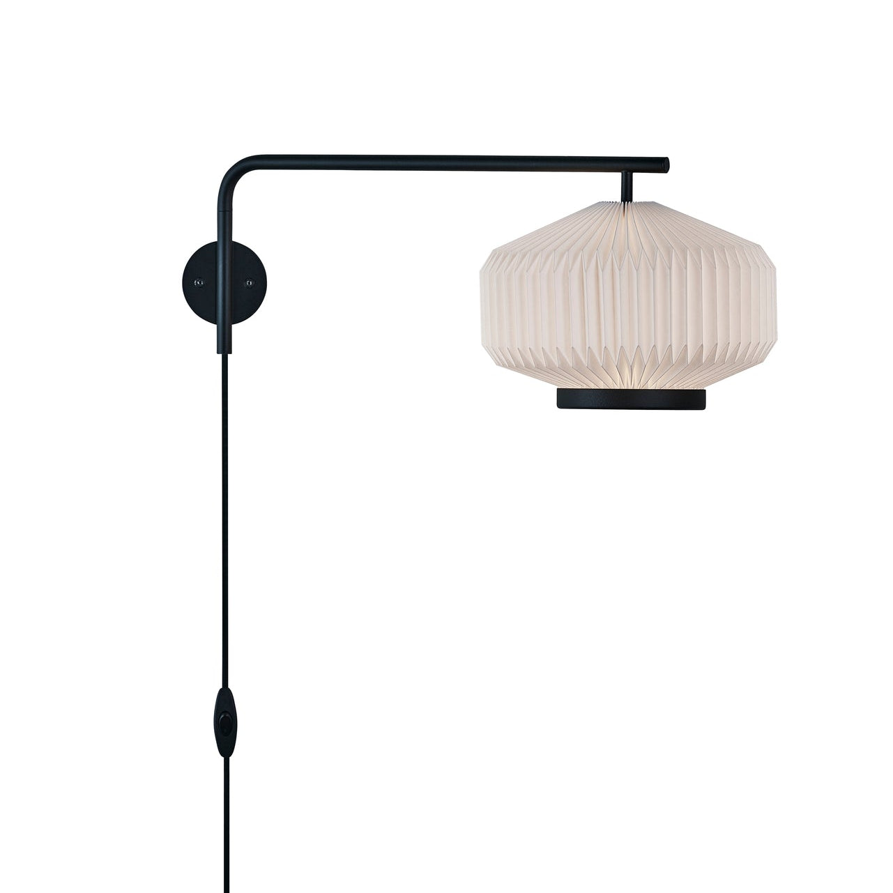 Wandlamp MODEL 286 SHIBUI wit met zwarte voet