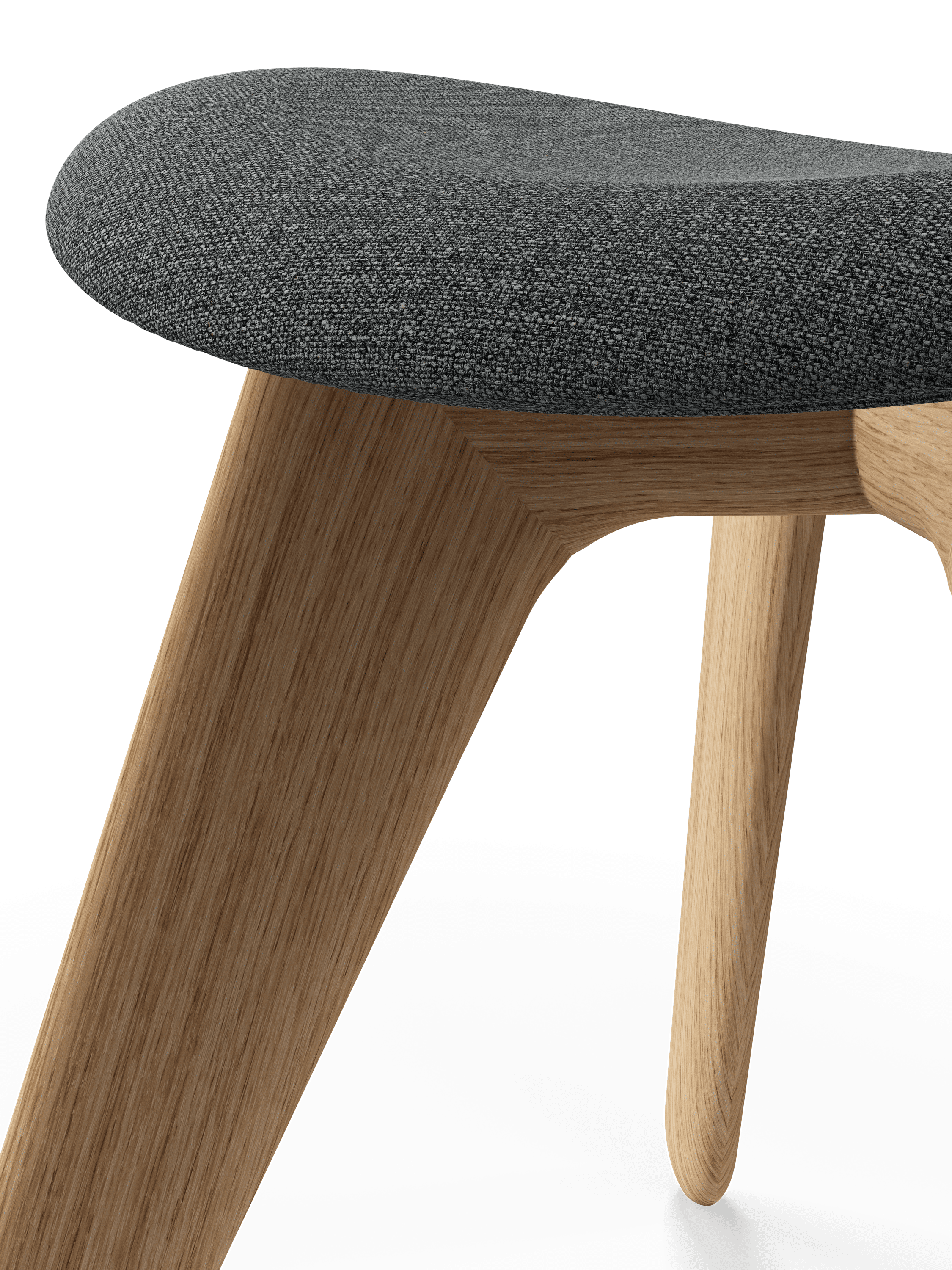 SLAB Gray Footrest with Oak Base