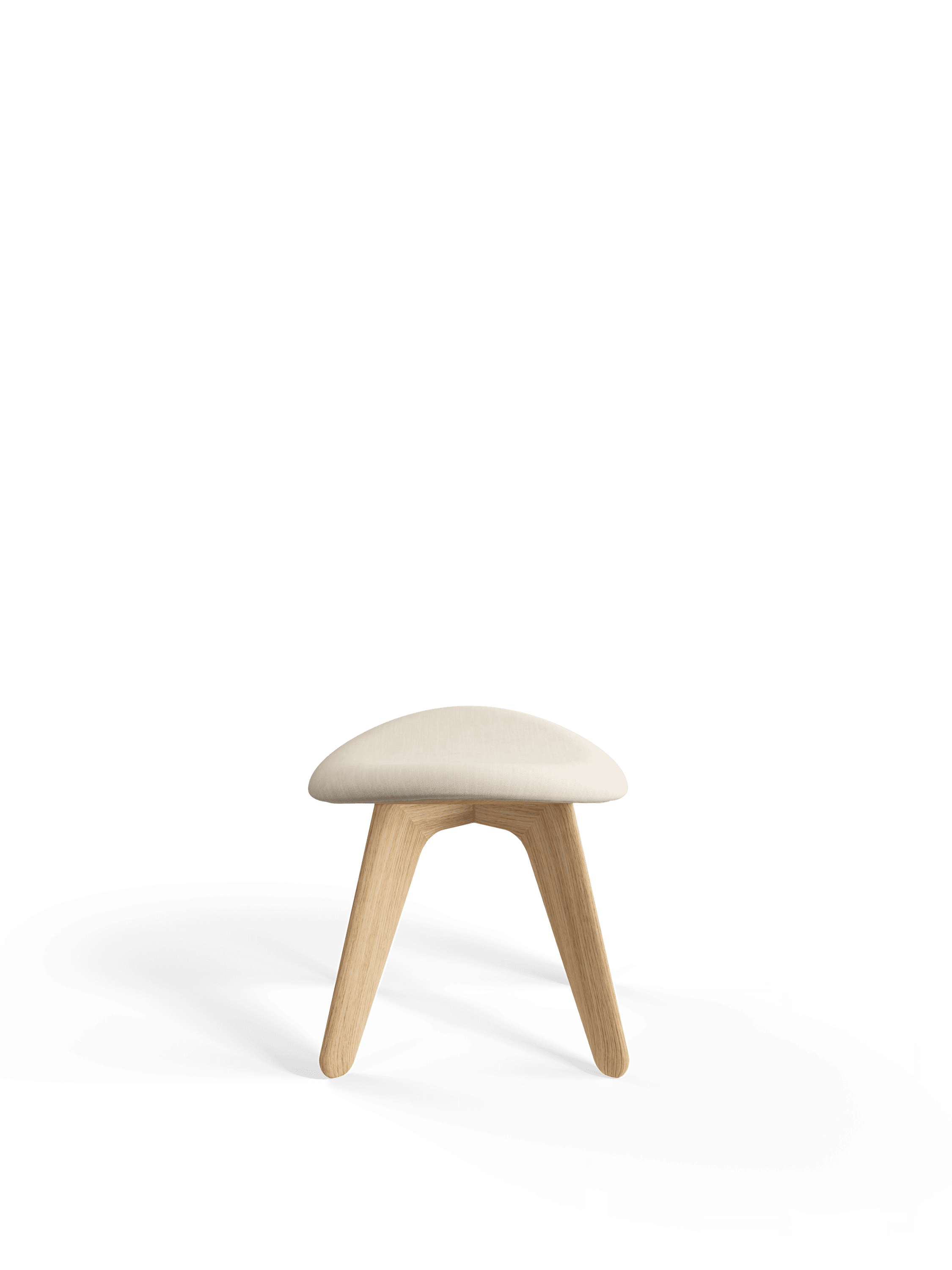 Krukje SLAB crème met eikenhouten basis