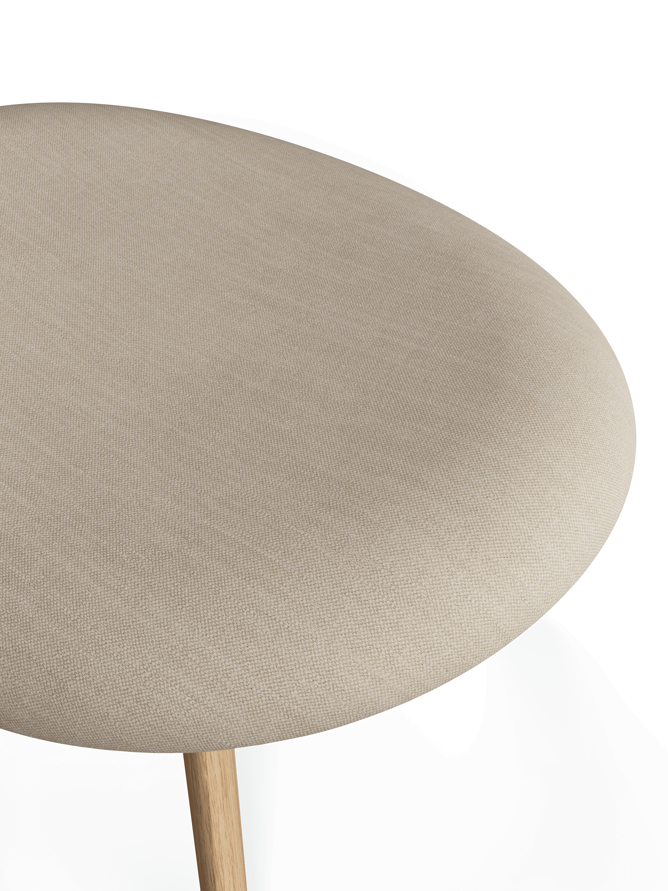 Krukje SLAB crème met eikenhouten basis