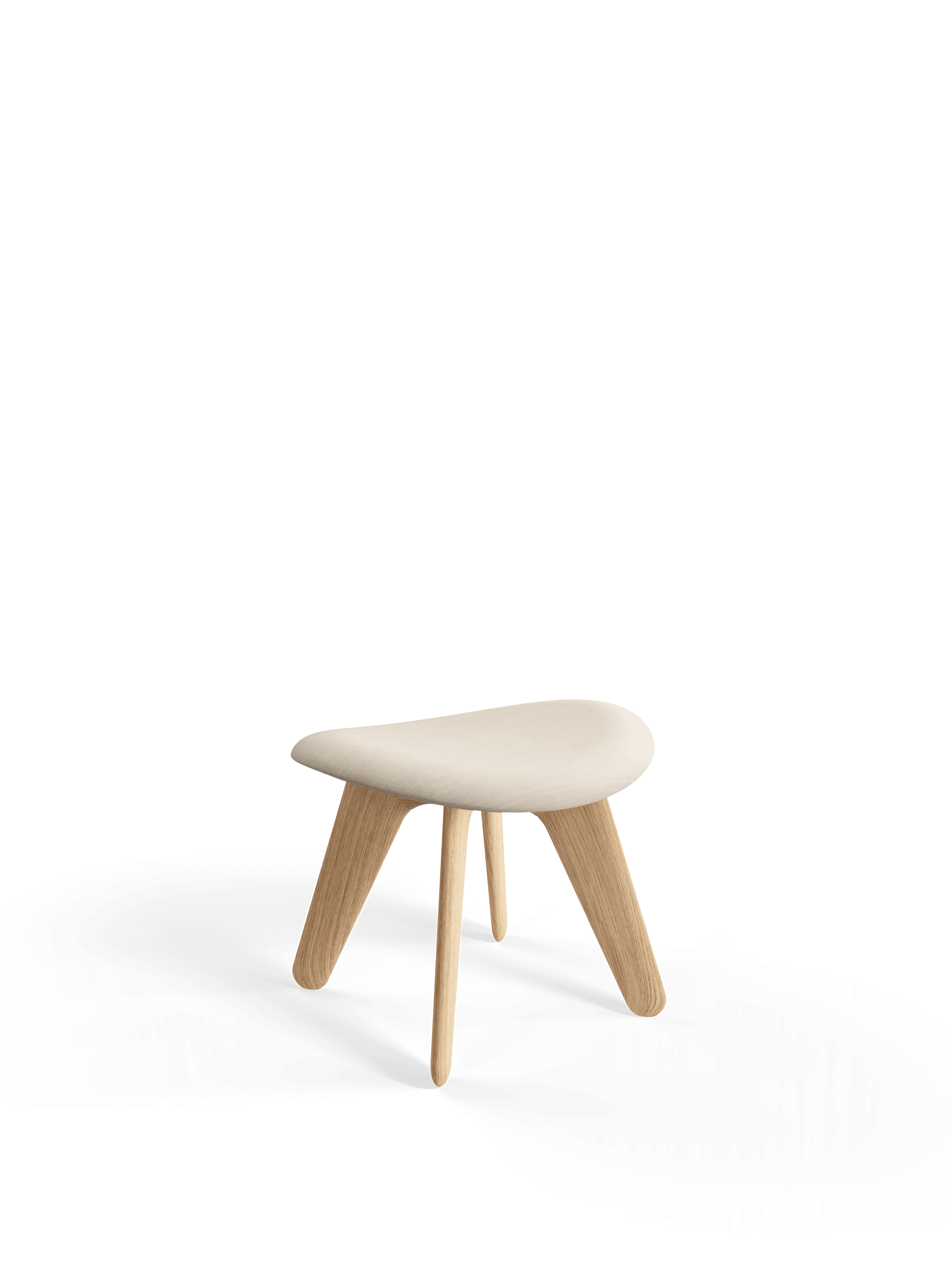 Krukje SLAB crème met eikenhouten basis