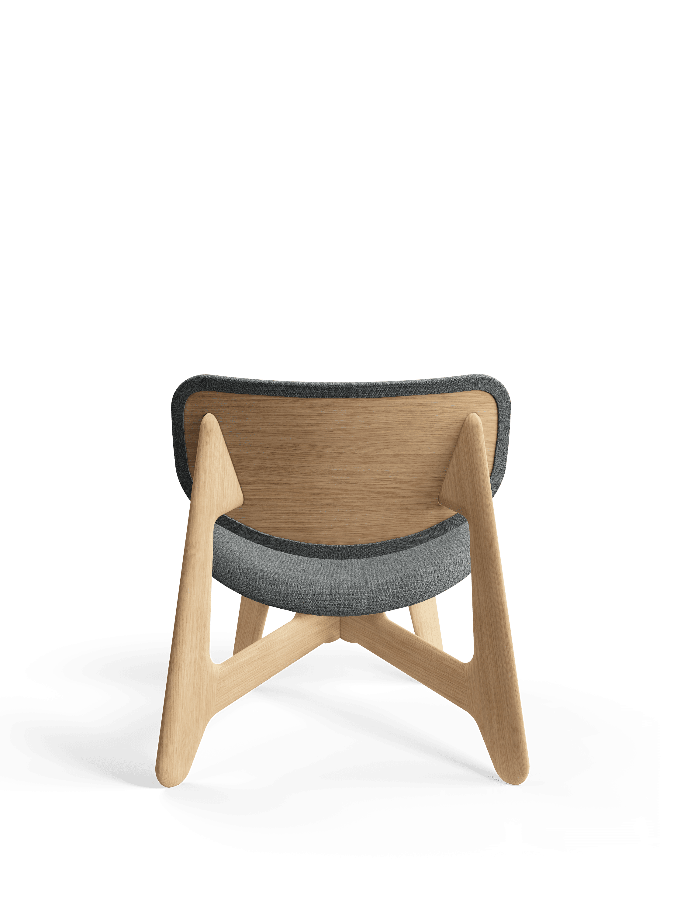 SLAB Armchair Gray with Oak Base
