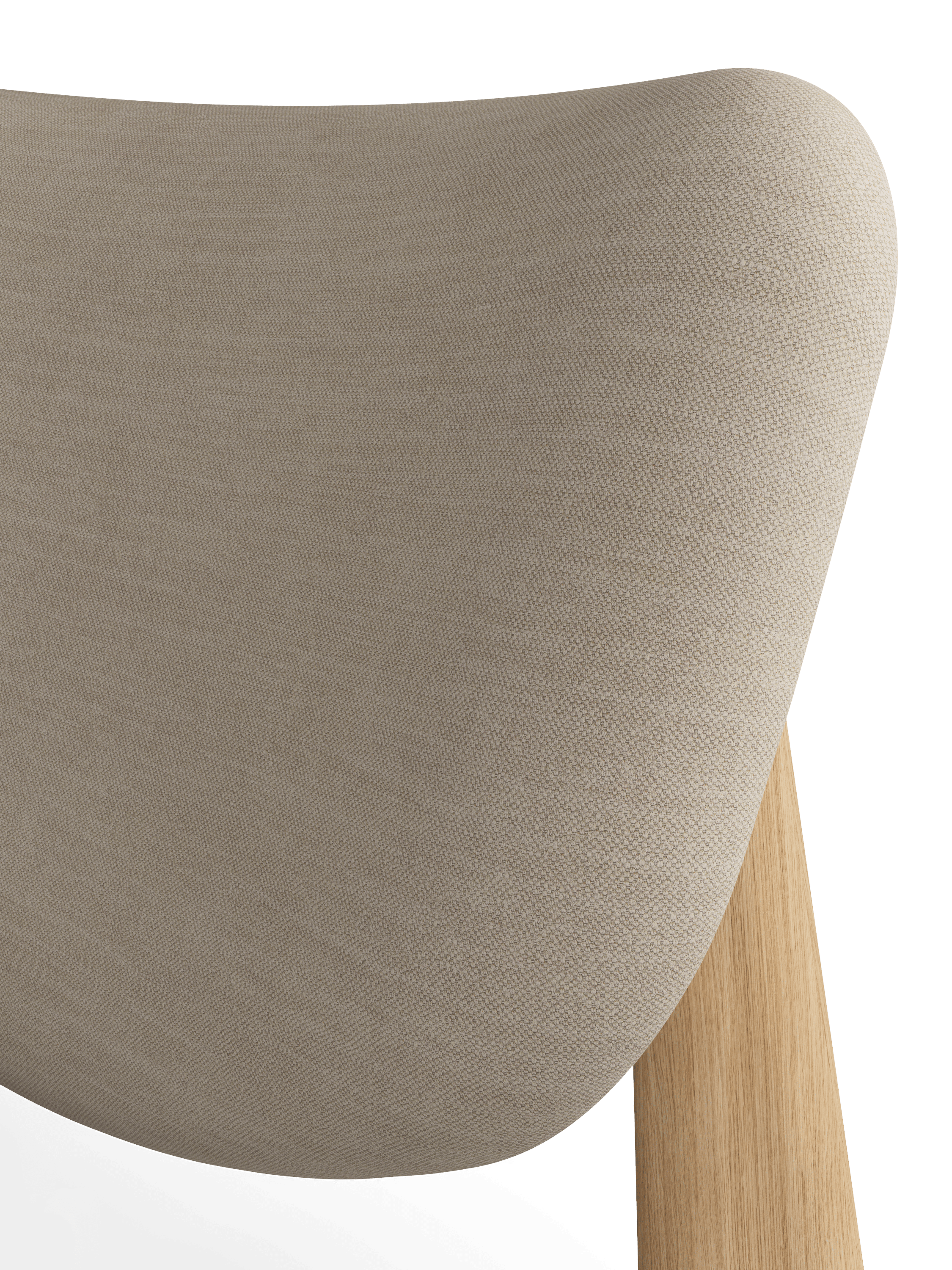 Fotel SLAB crème met eiken basis