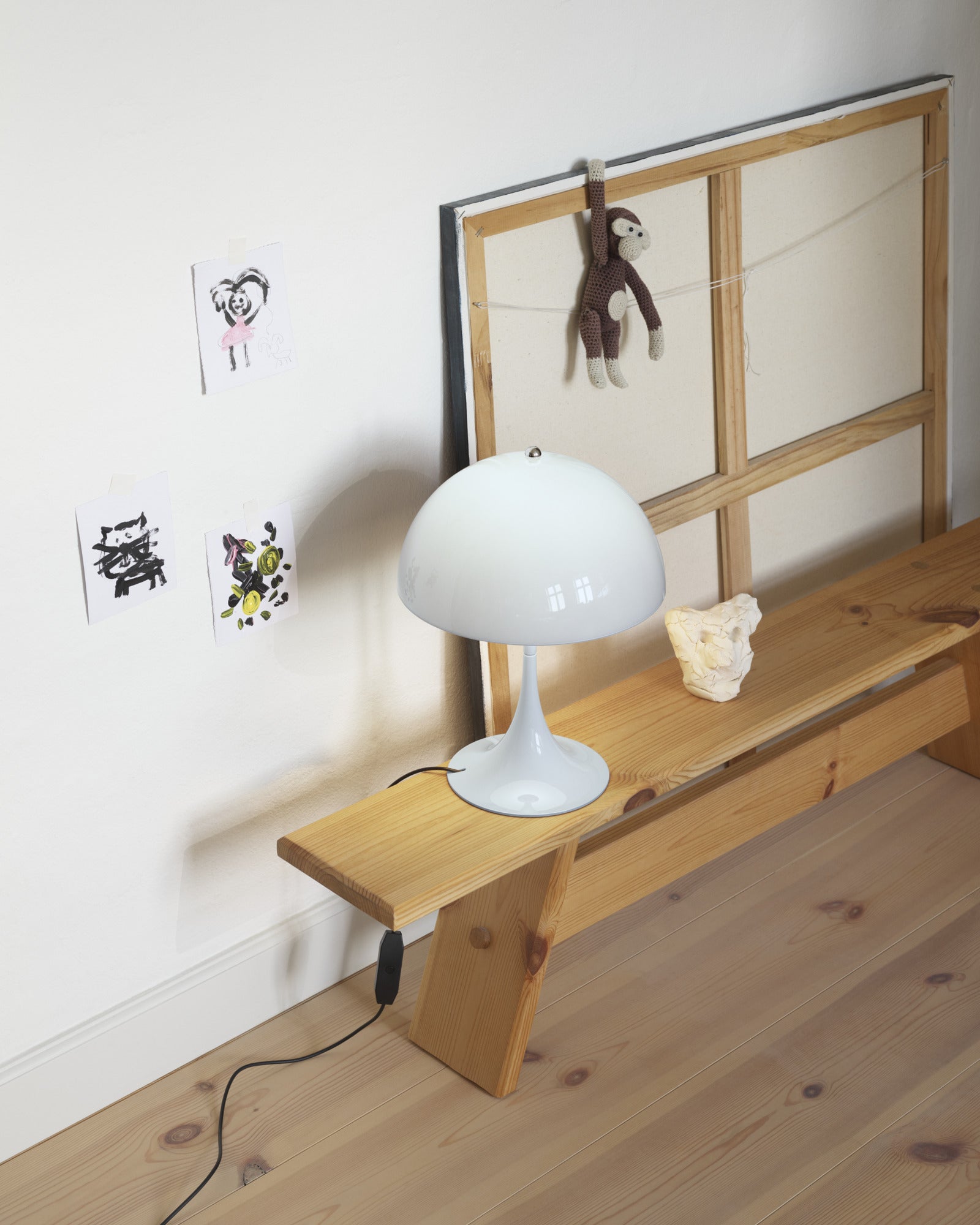 Draagbare lamp PANTHELLA 250 blauw opaal