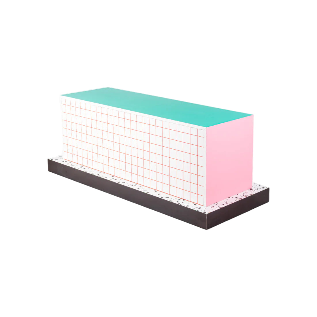 Kast SUPERCABINET RODE RASTER wit met turkoois