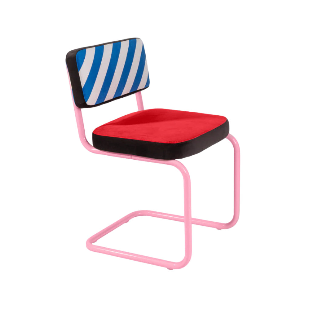 Stoel SUPERCHAIR HATCH rood met roze basis