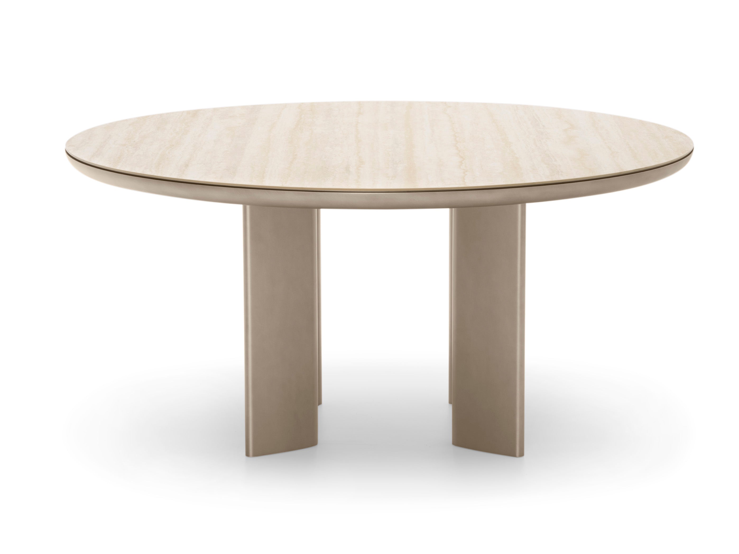 Round Table SANDY with Beige Top and Beige Base