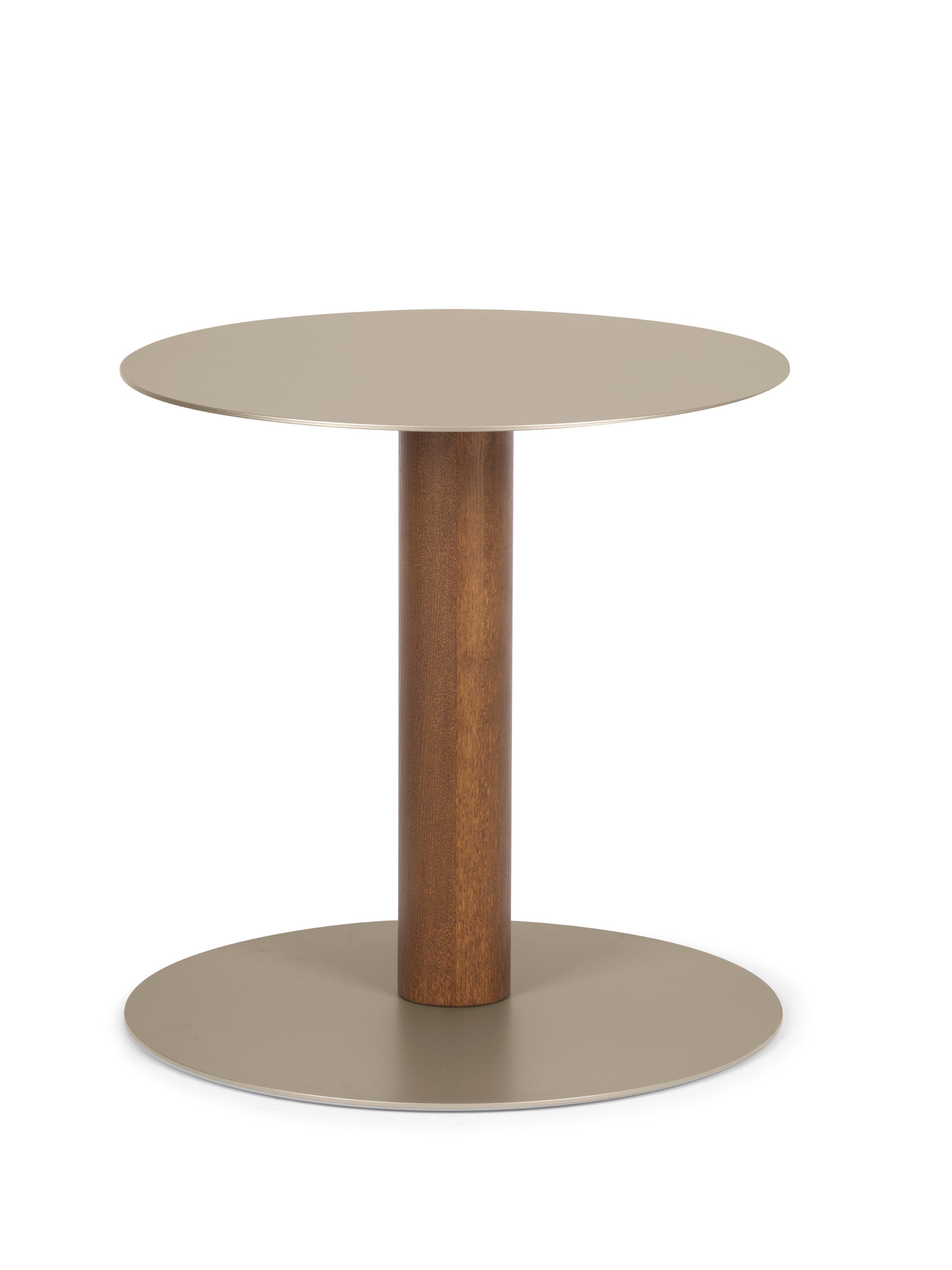SANDY side table with cream top and walnut base