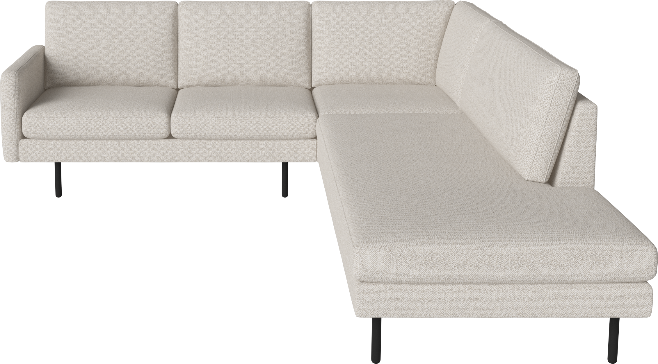 Open rechterhoekbank SCANDINAVIA REMIX met zwarte basis