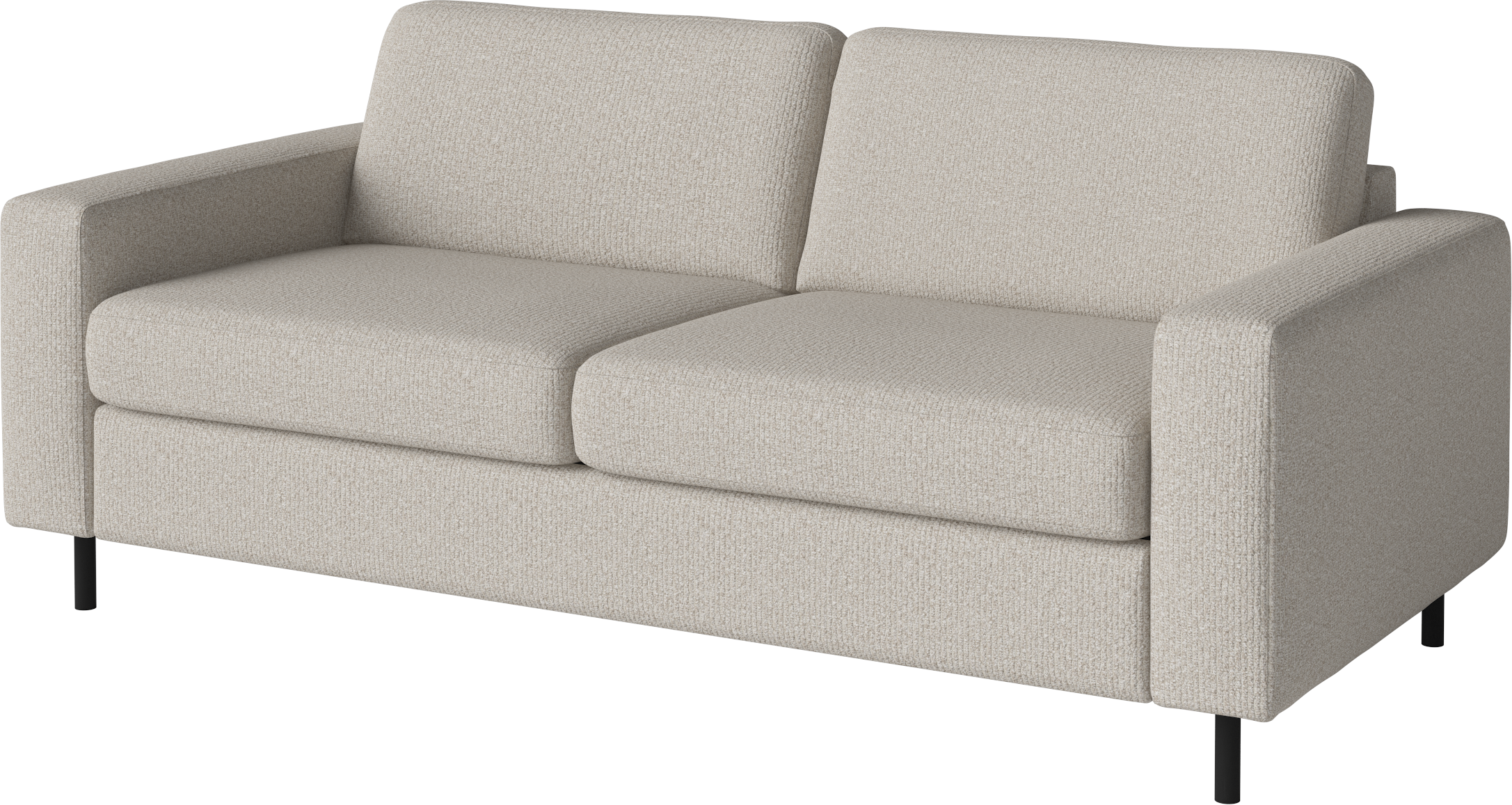 Sofa 2,5-zits SCANDINAVIA met een zwart gelakte eikenhouten basis