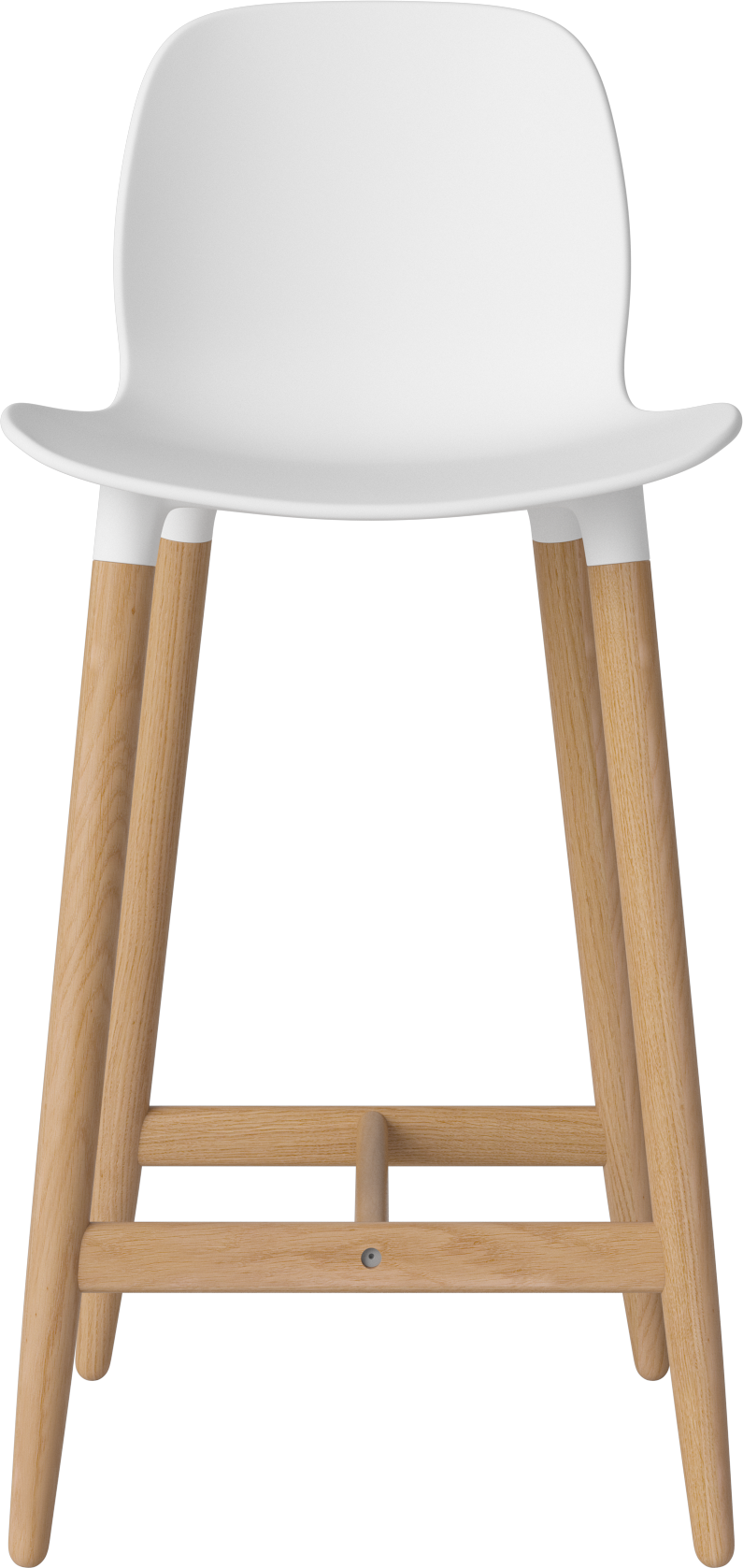 Hocker SEED wit met eiken basis