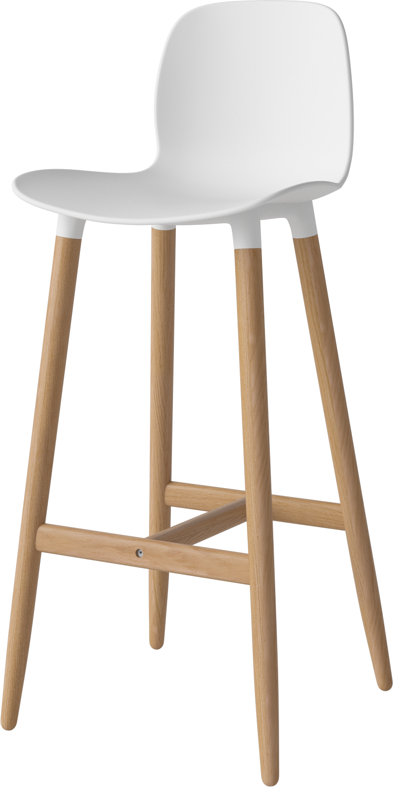 Hocker SEED wit met eiken basis