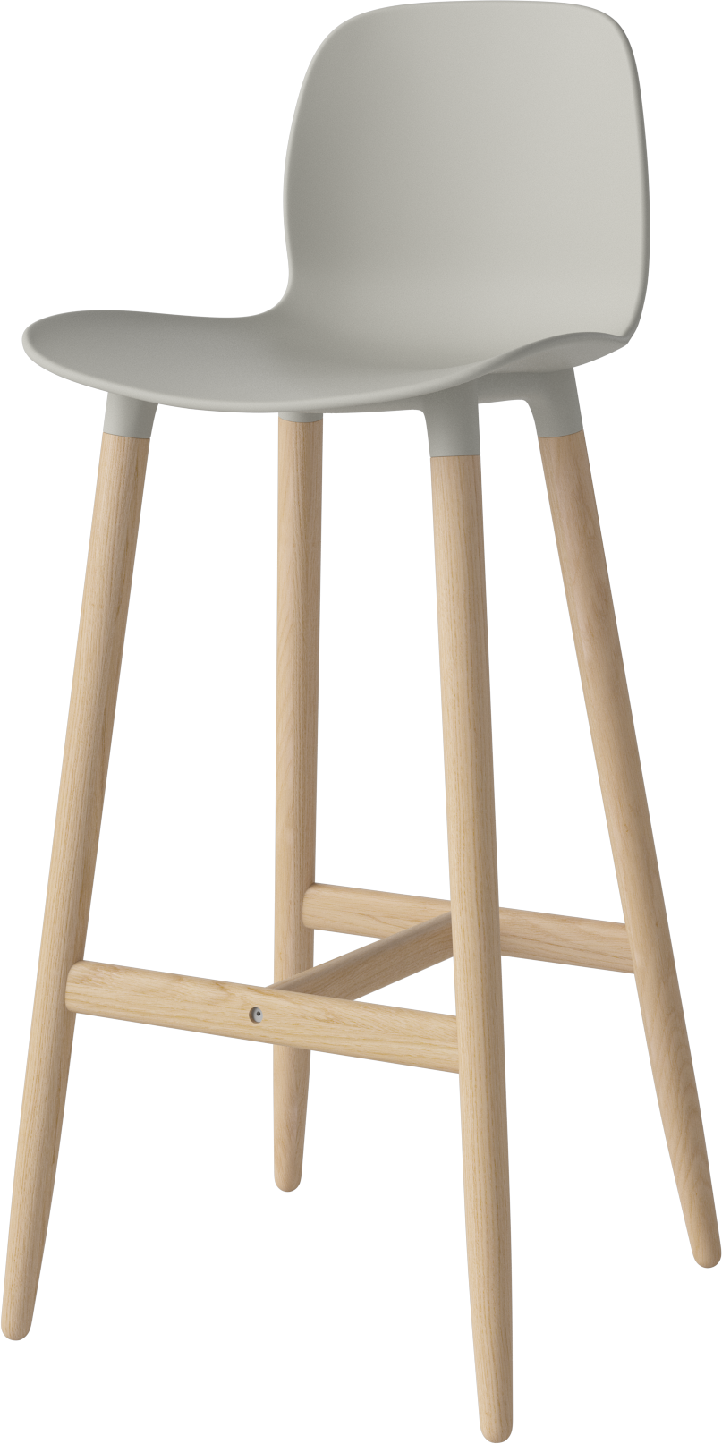 Hocker SEED grijs met een witgelakte basis