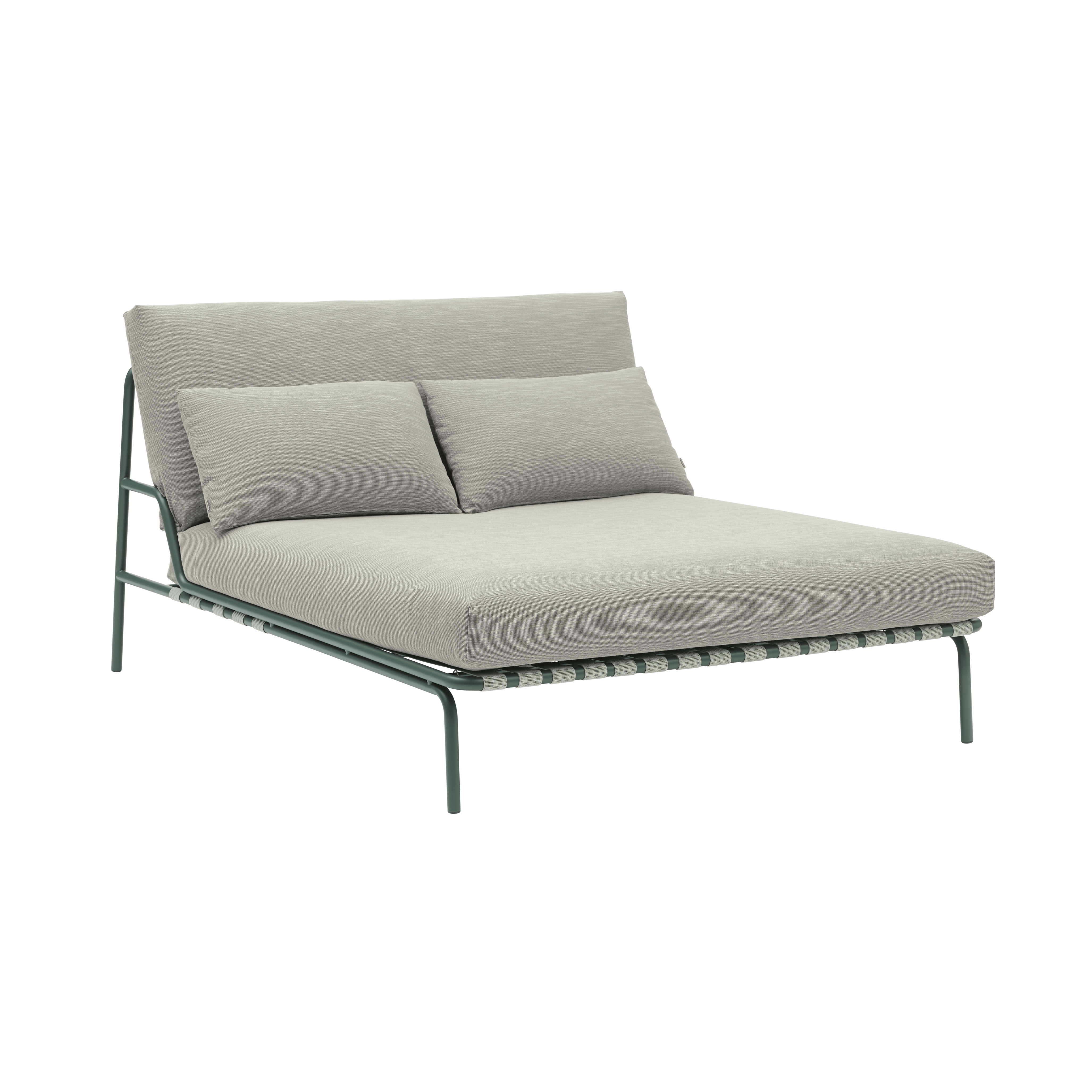 Buitenligbed SETTLE grijs met groene basis
