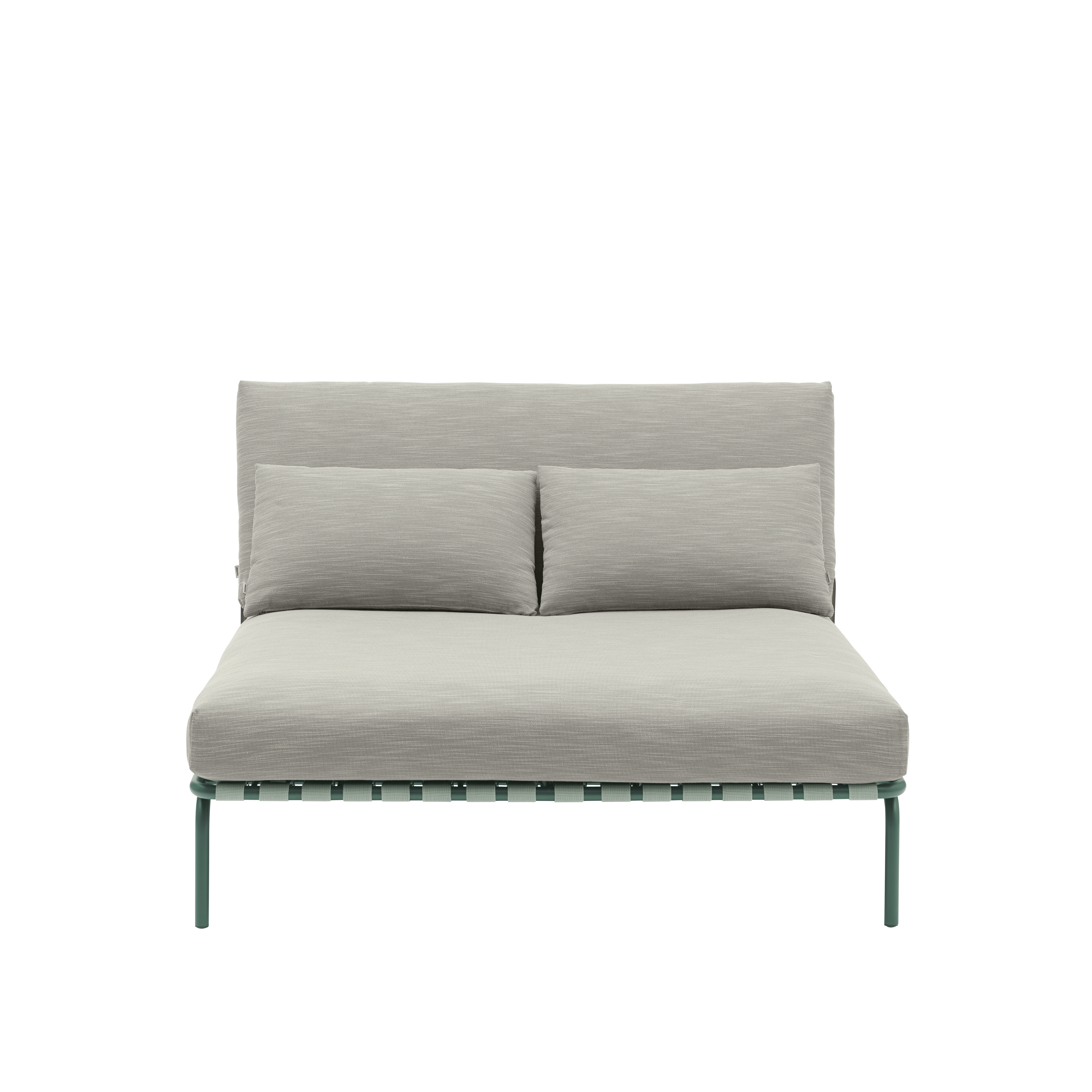 Buitenligbed SETTLE grijs met groene basis