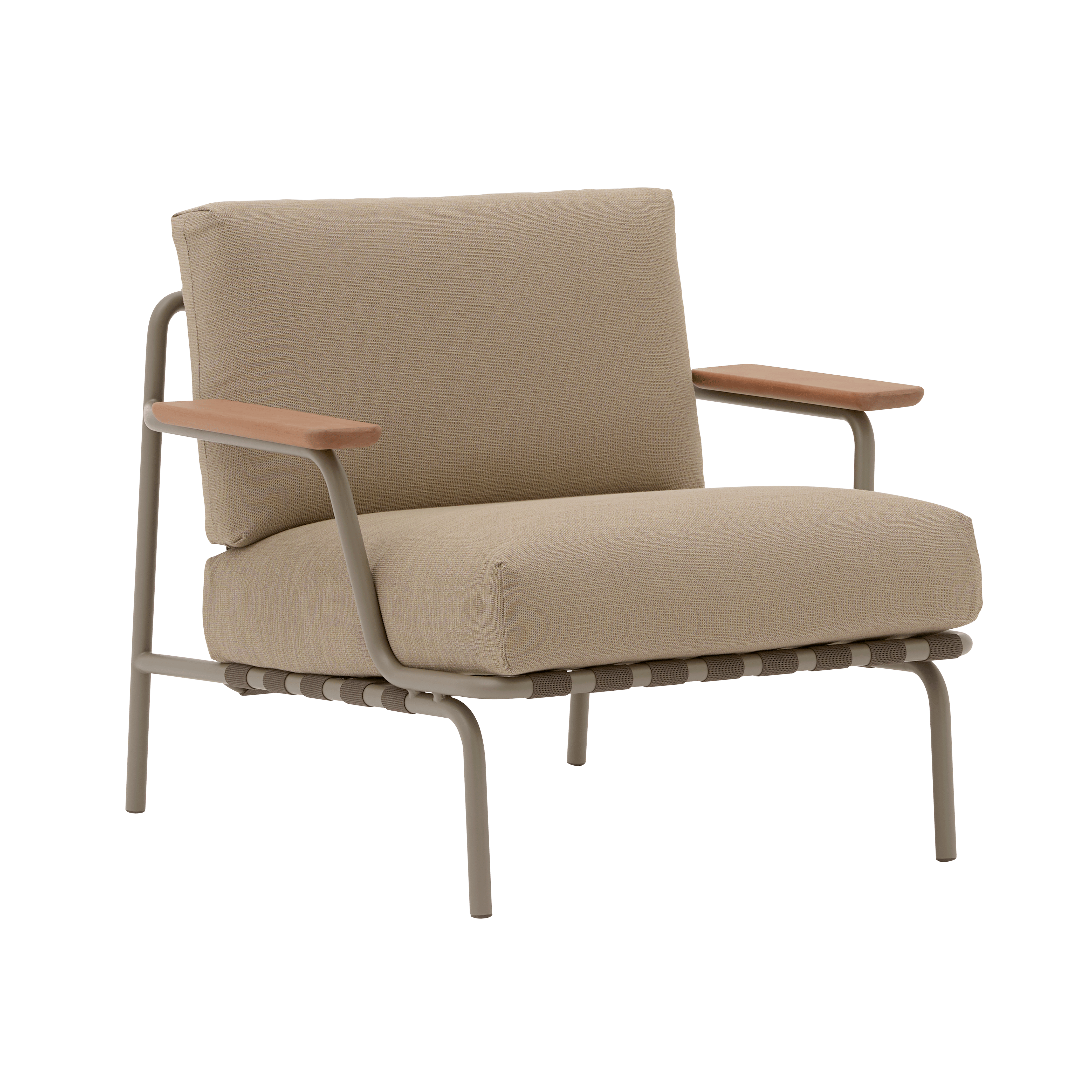 Buitenfauteuil SETTLE bruin met taupe basis