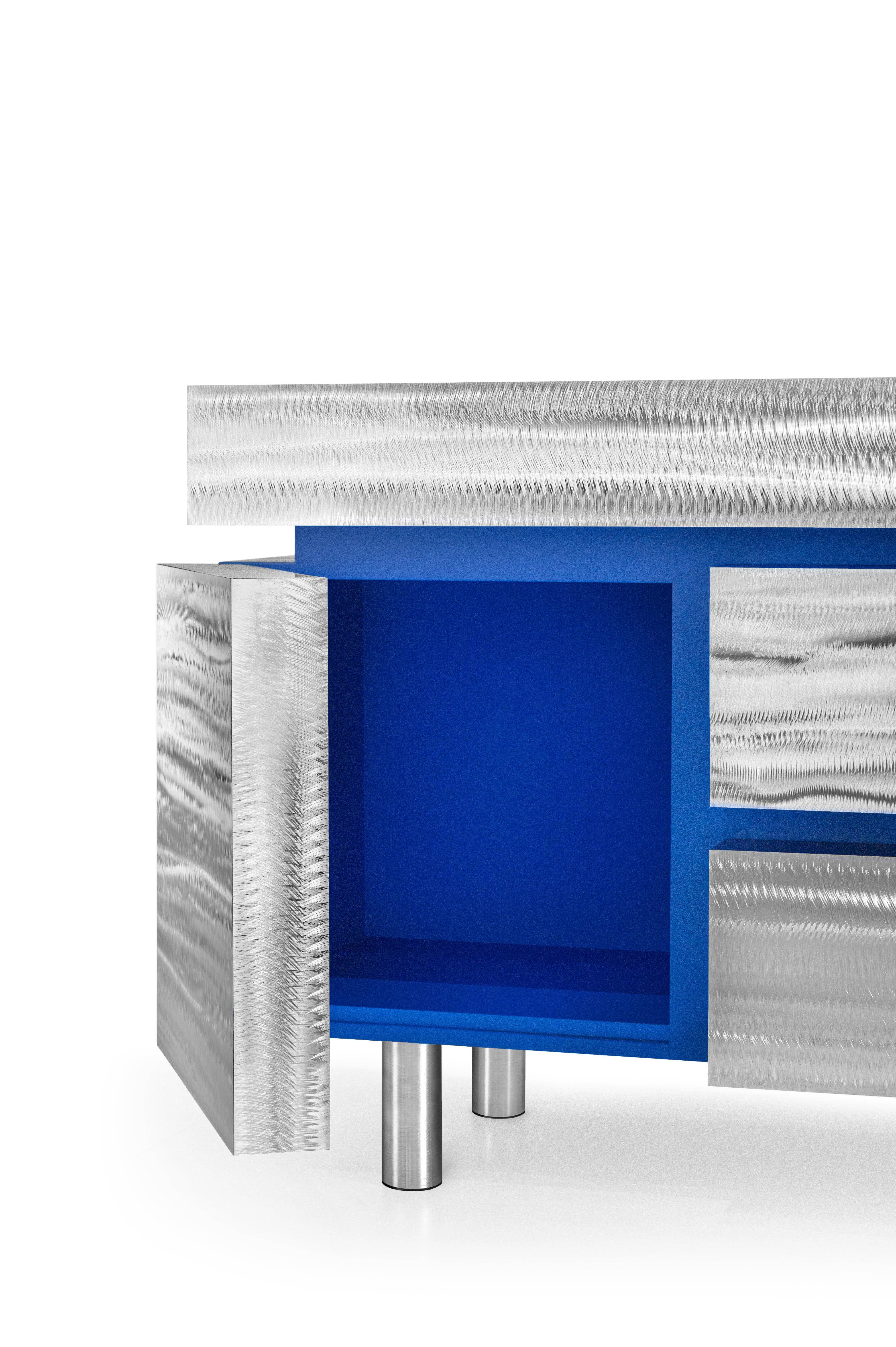 GERRIT CS1 Chest of Drawers - LIMITED EDITION steel with cobalt