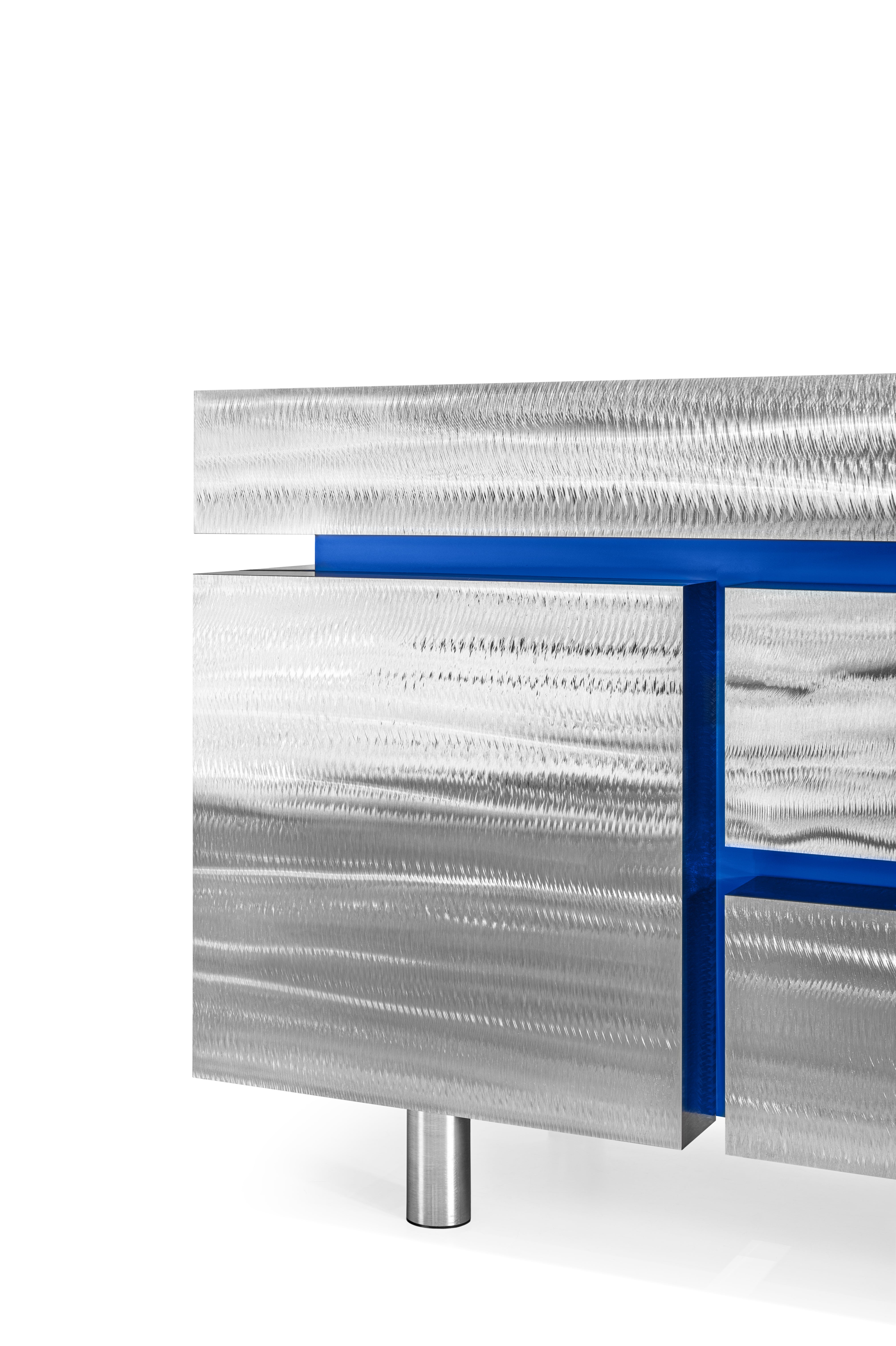 GERRIT CS1 Chest of Drawers - LIMITED EDITION steel with cobalt