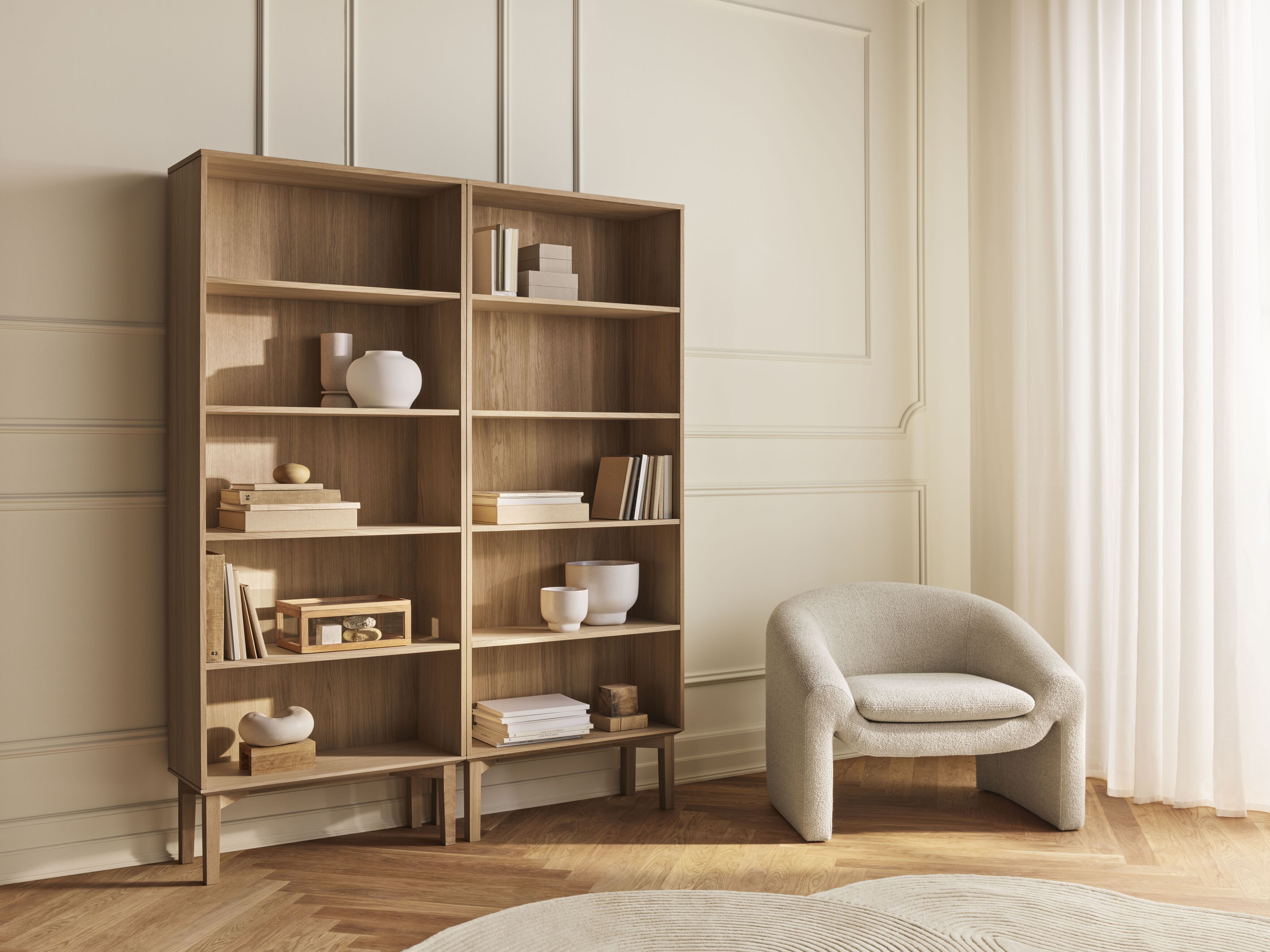 Boekenkast SILENT eikenhout