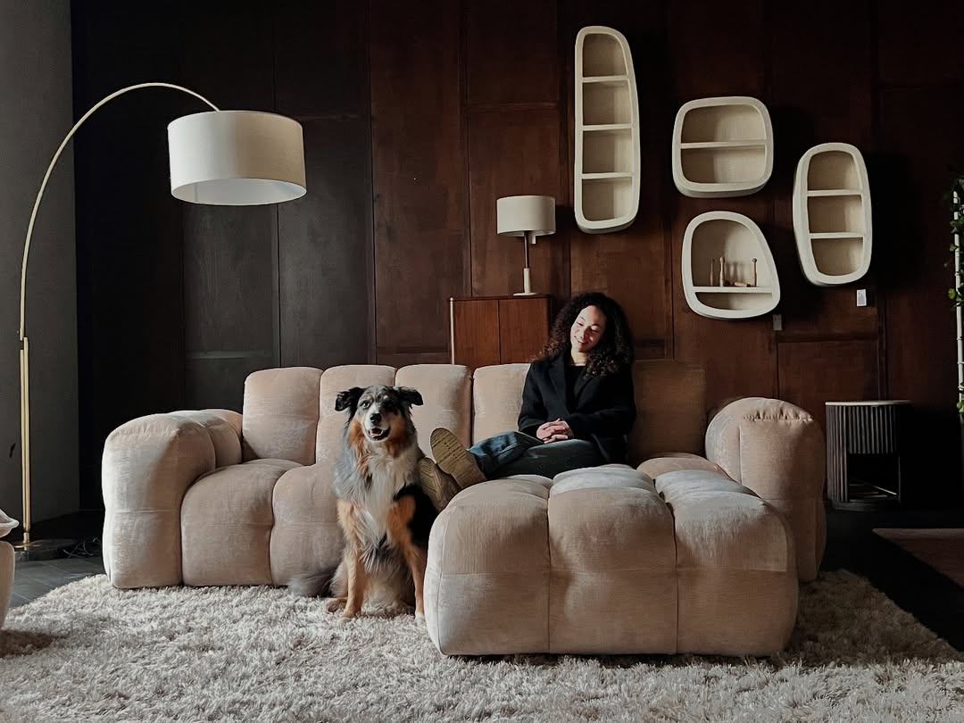 Sofa 4,5-persoons HACKMAN beige velours