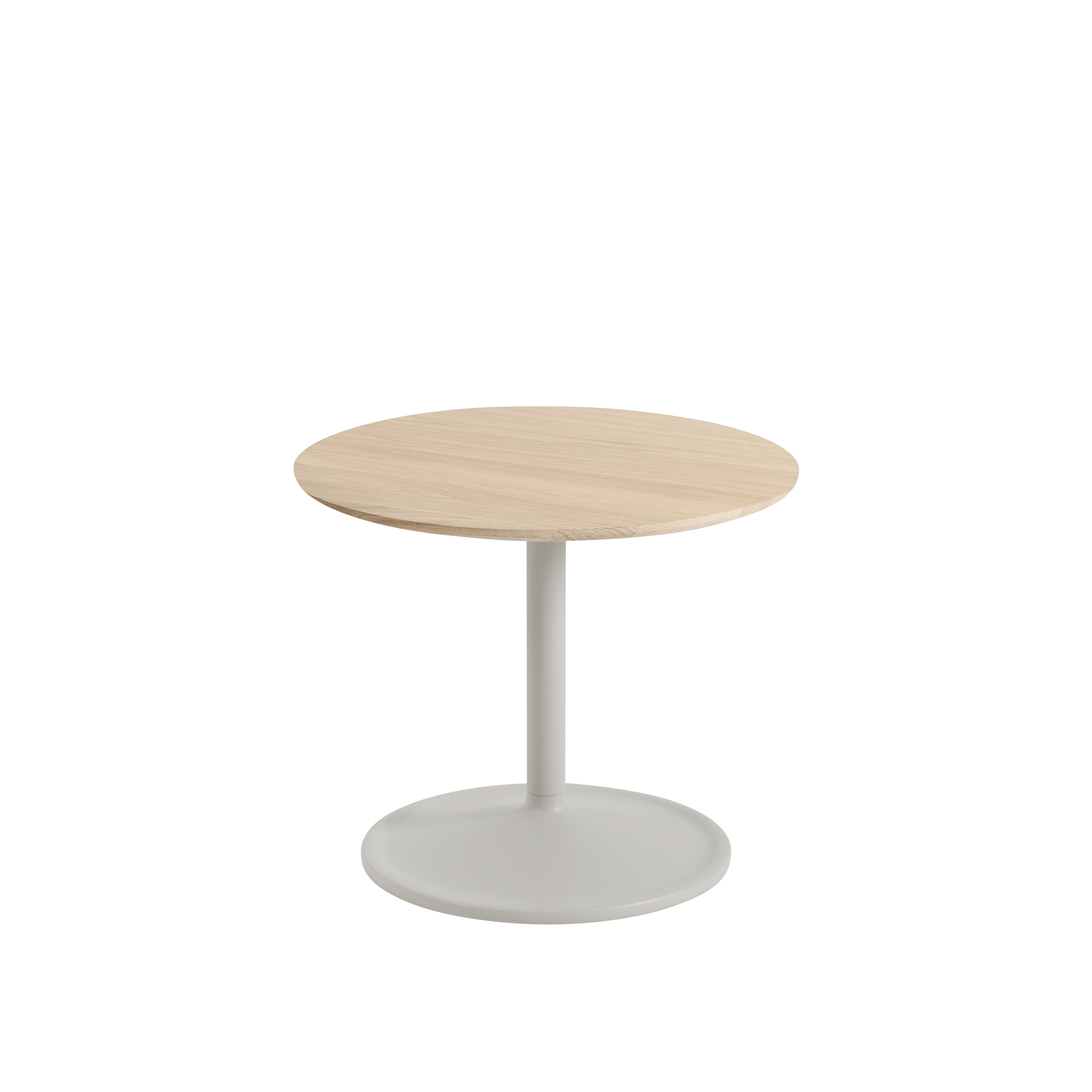 Zijtafel SOFT eikenhout met lichtgrijze basis