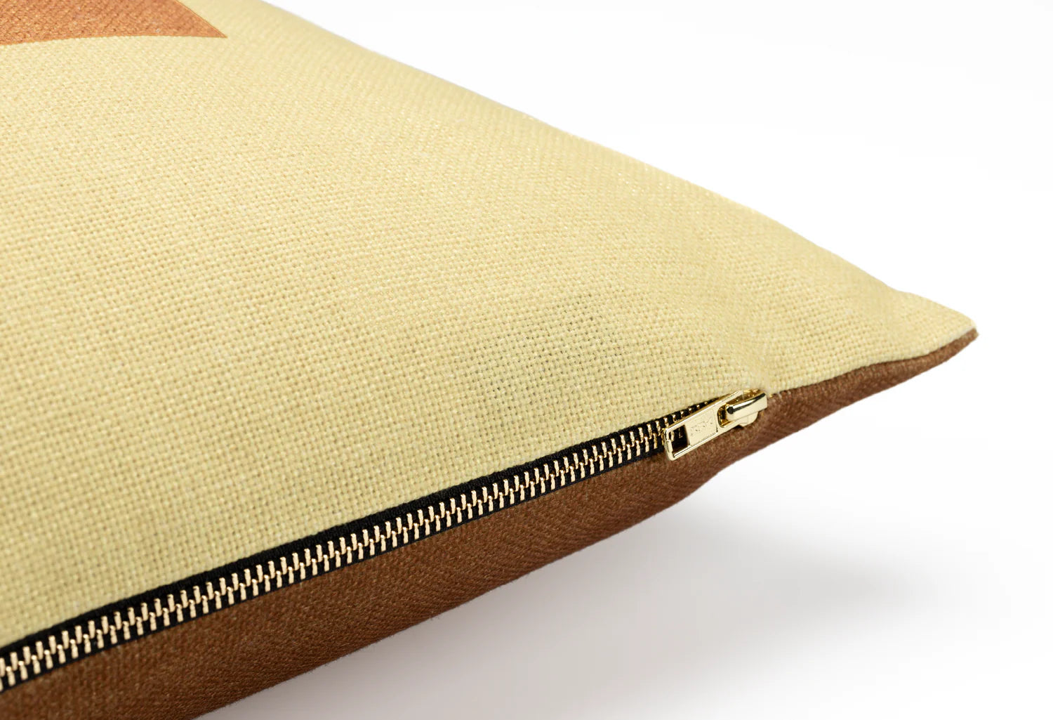 Kussen SQUARE geel met bruin