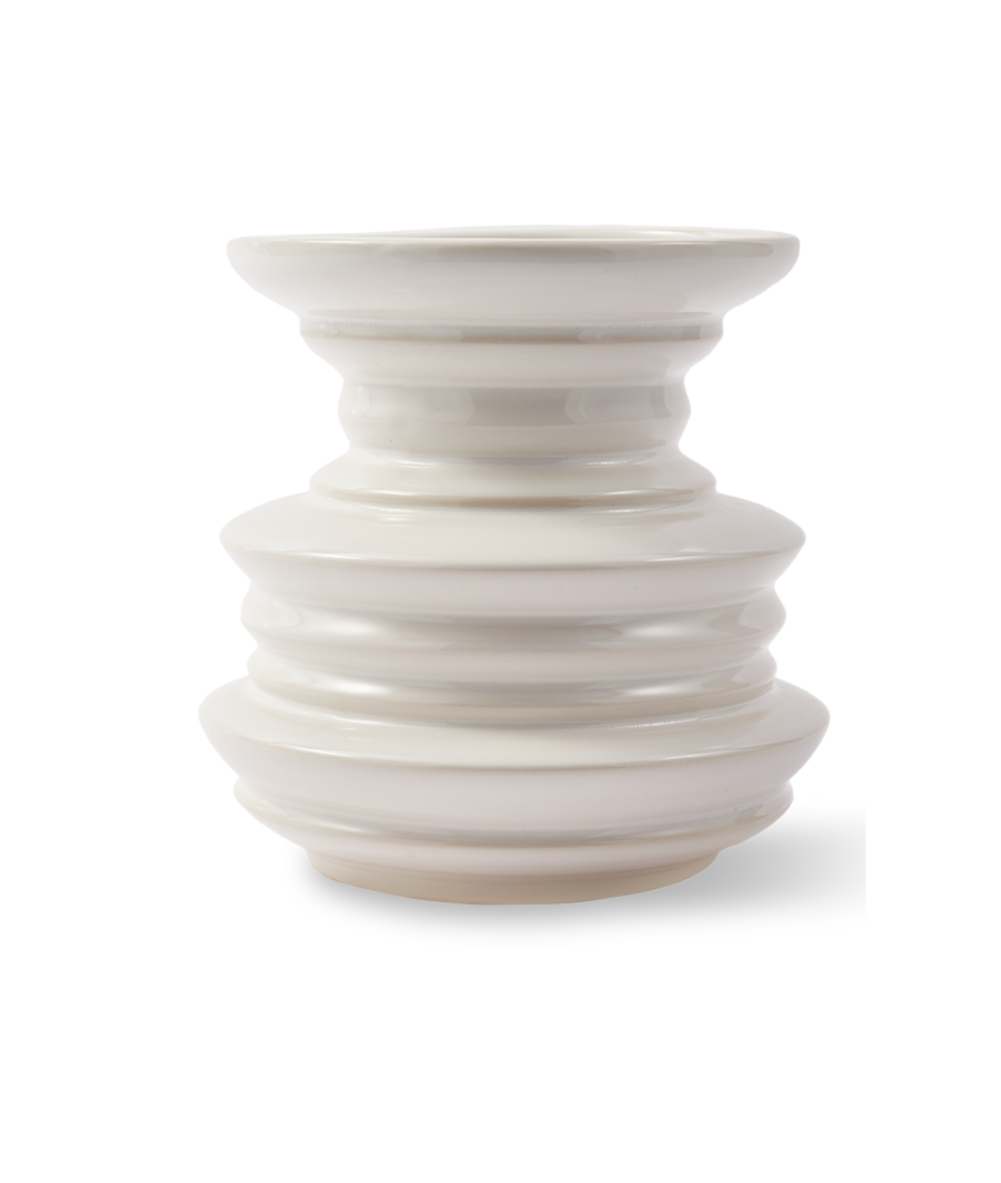 STACKED PLATES Vase weiß