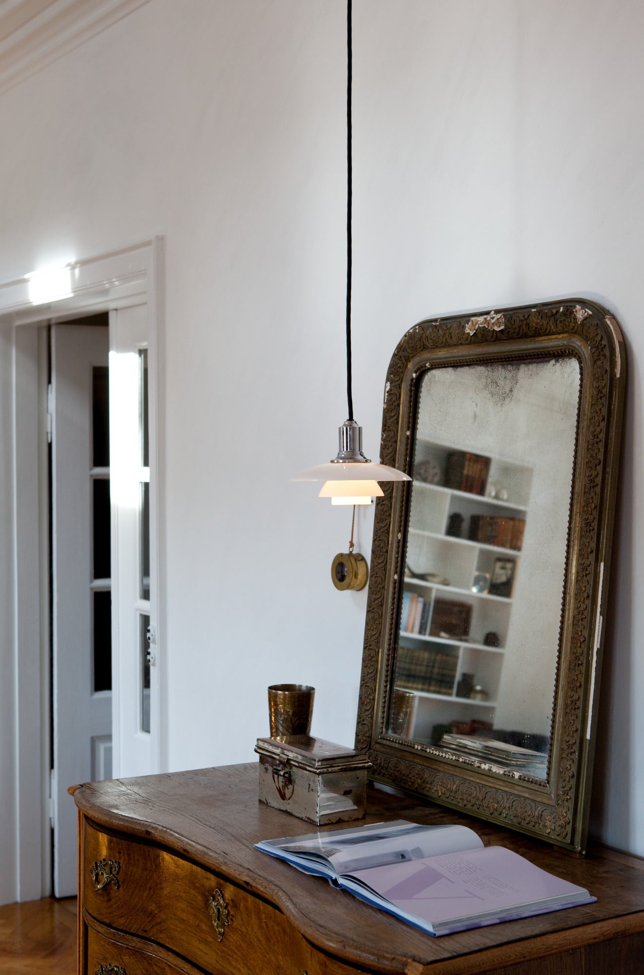 Hanglamp PH 2/1 wit met verchroomde afwerking