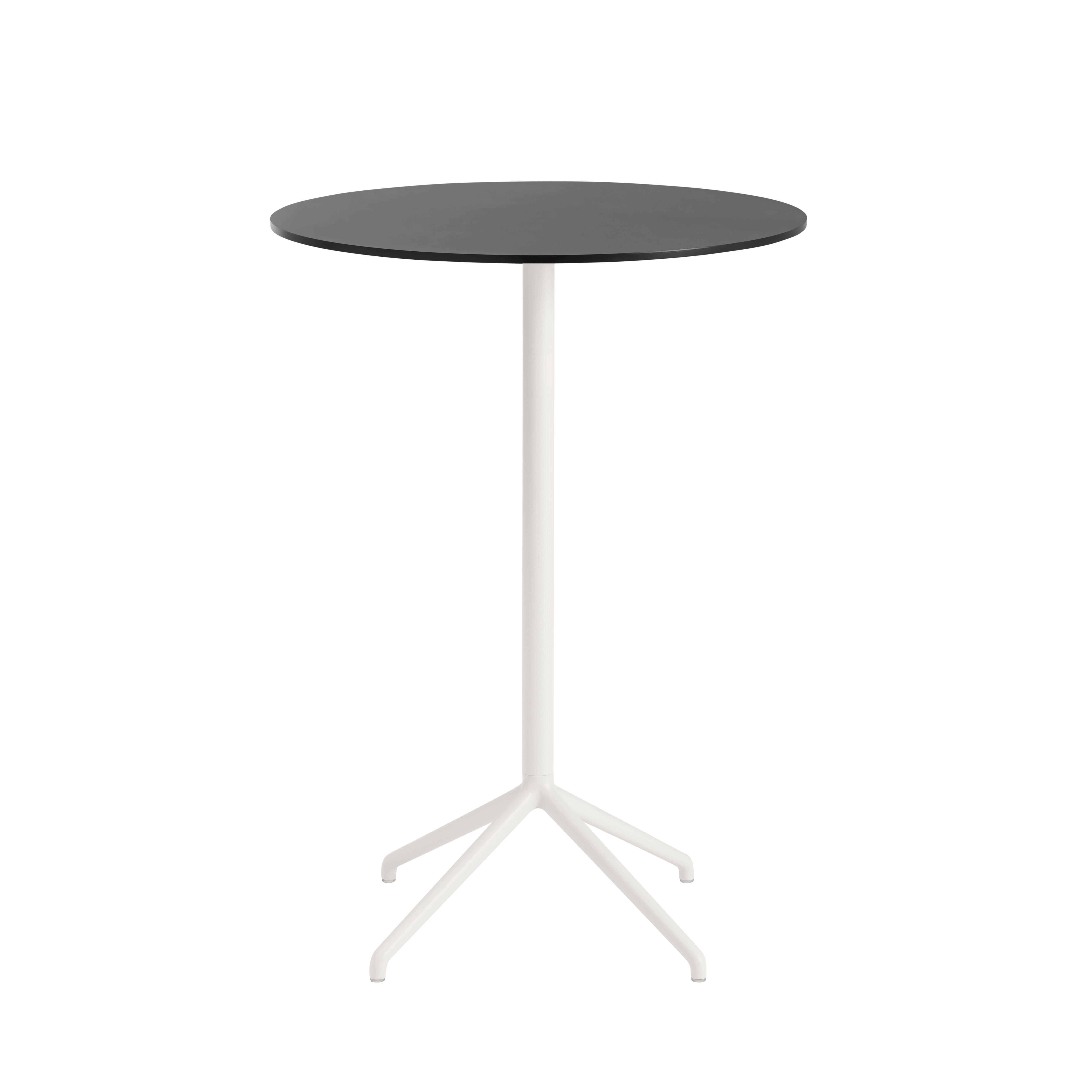 Ronde bar tafel STILL met zwart blad en gebroken witte basis