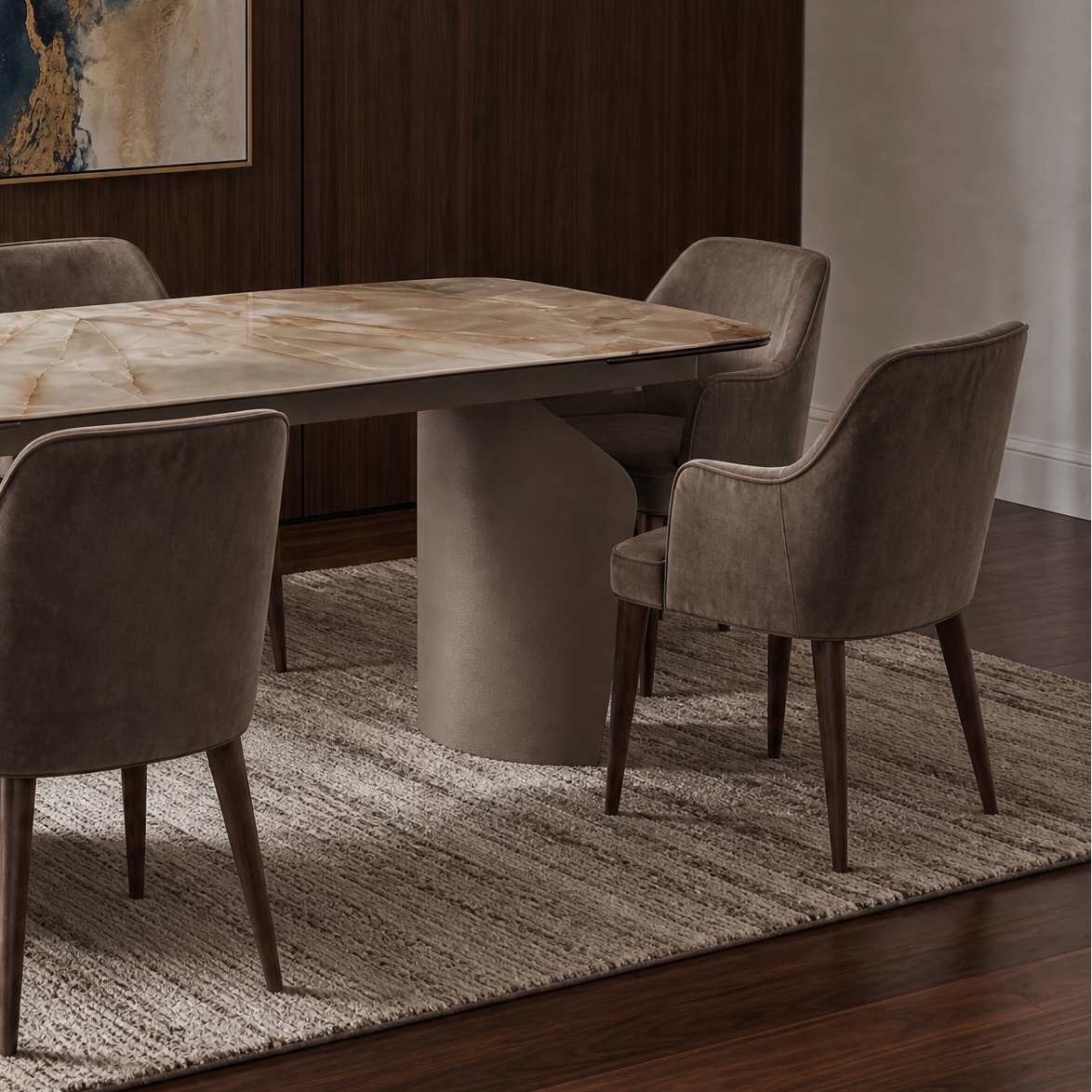 Uitschuifbare tafel LO van kwartssteen