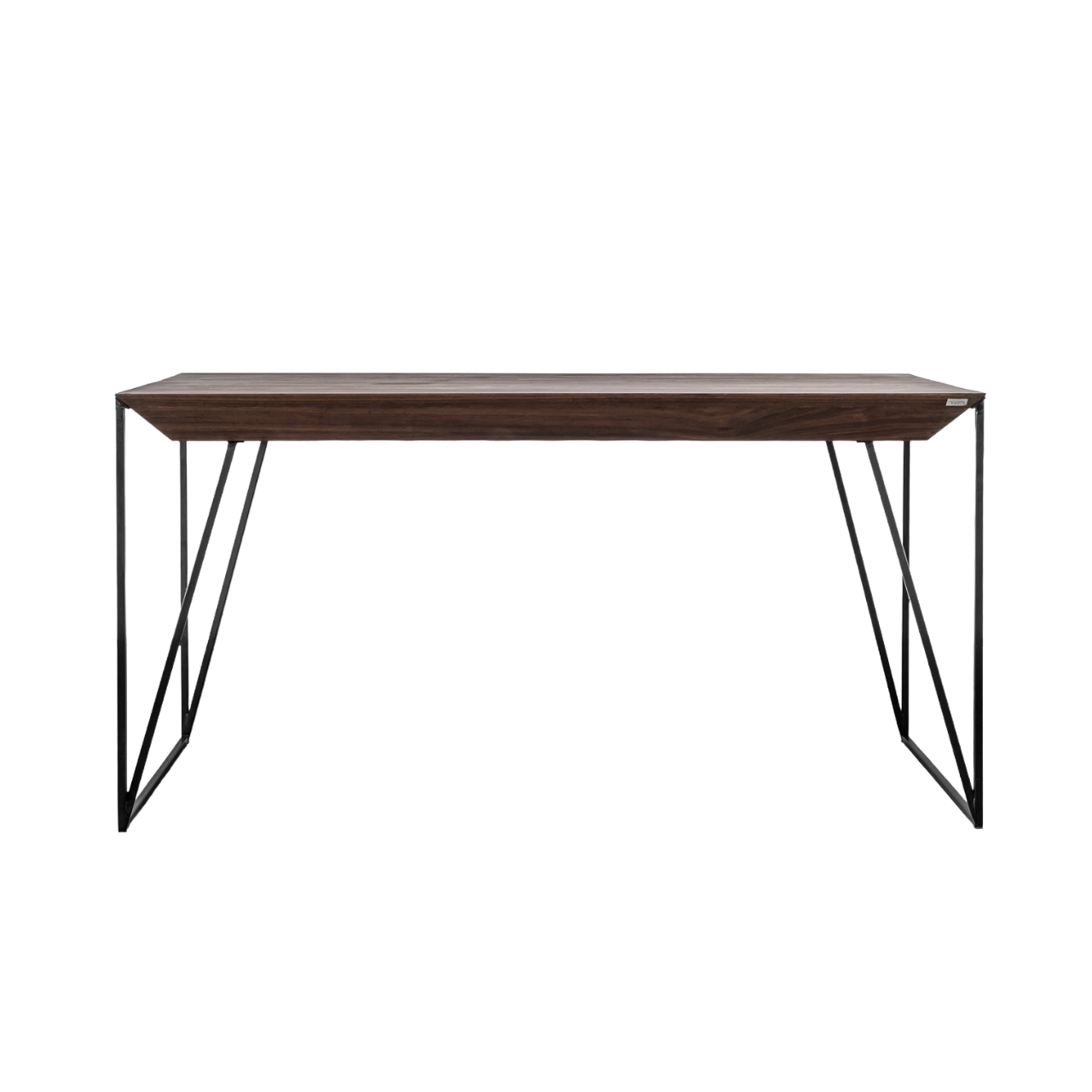 Tafel FRANCIS met notenhouten blad en zwarte stalen basis